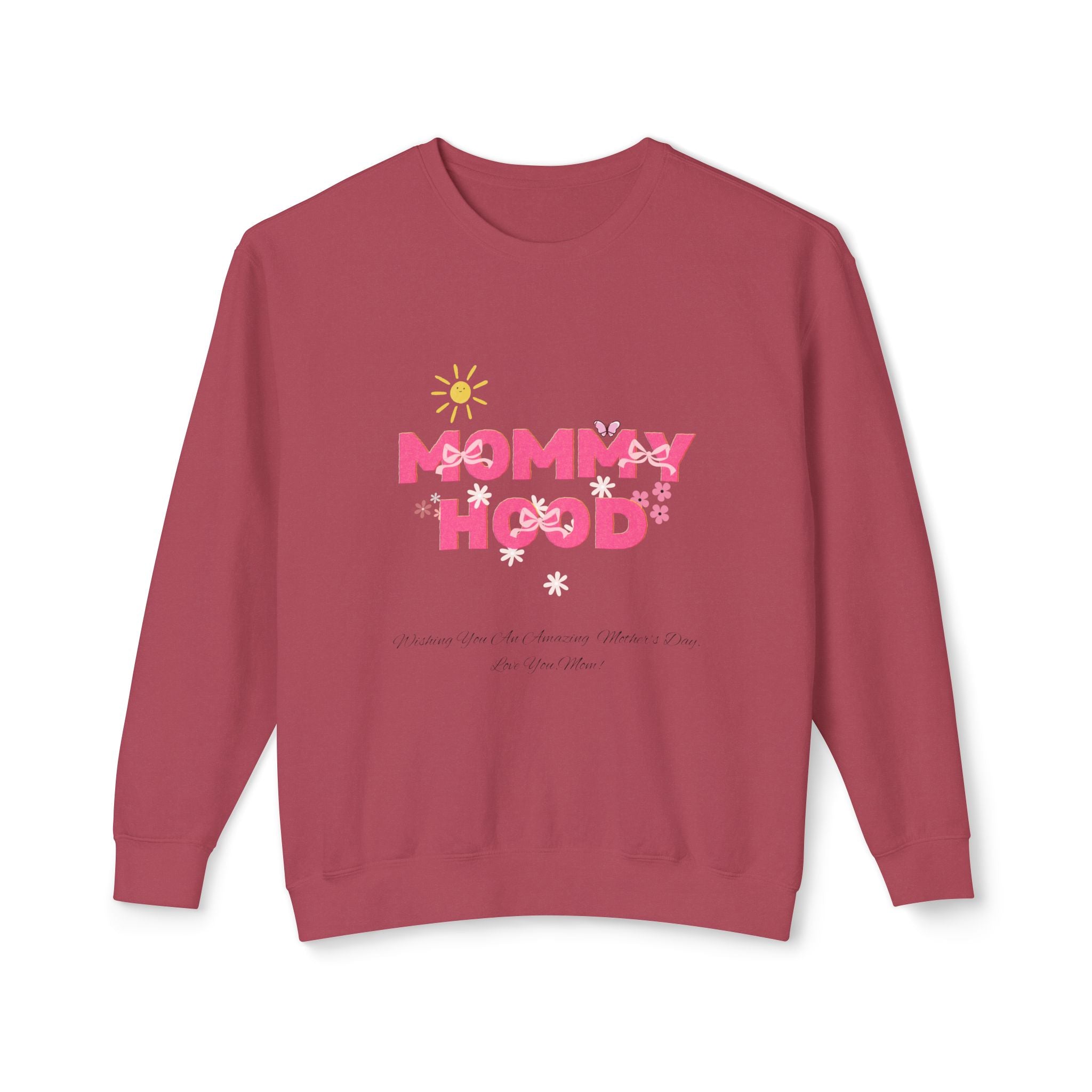 Mommy Hood Unisex Lightweight Crewneck Sweatshirt