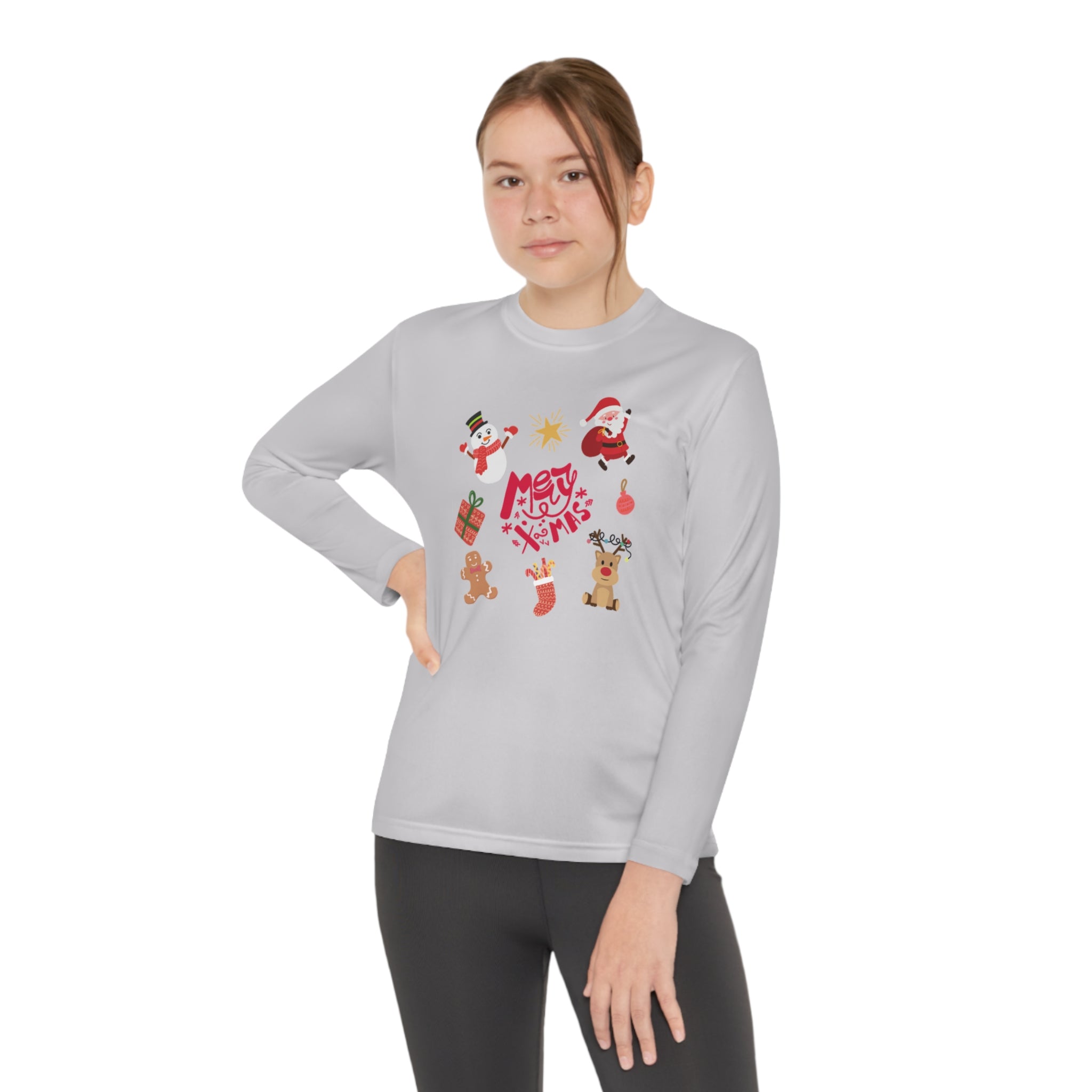 Merry Christmas Crew Youth Long Sleeve Competitor Tee
