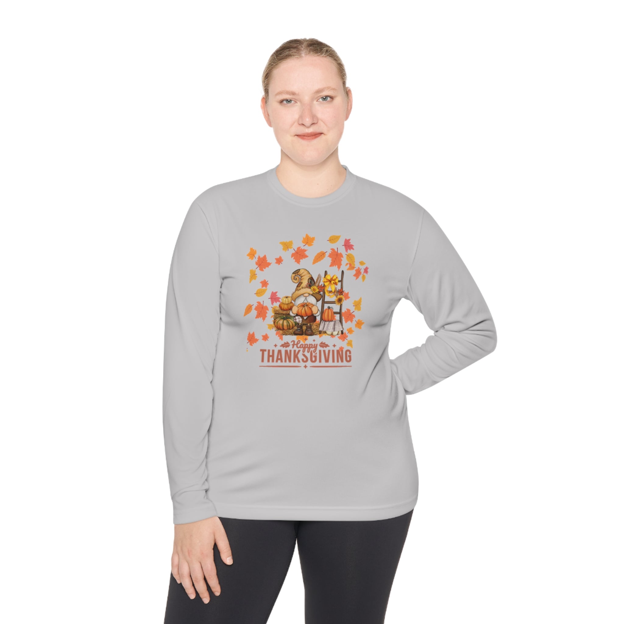 Gnome Happy Thanksgiving Unisex Lightweight Long Sleeve Tee