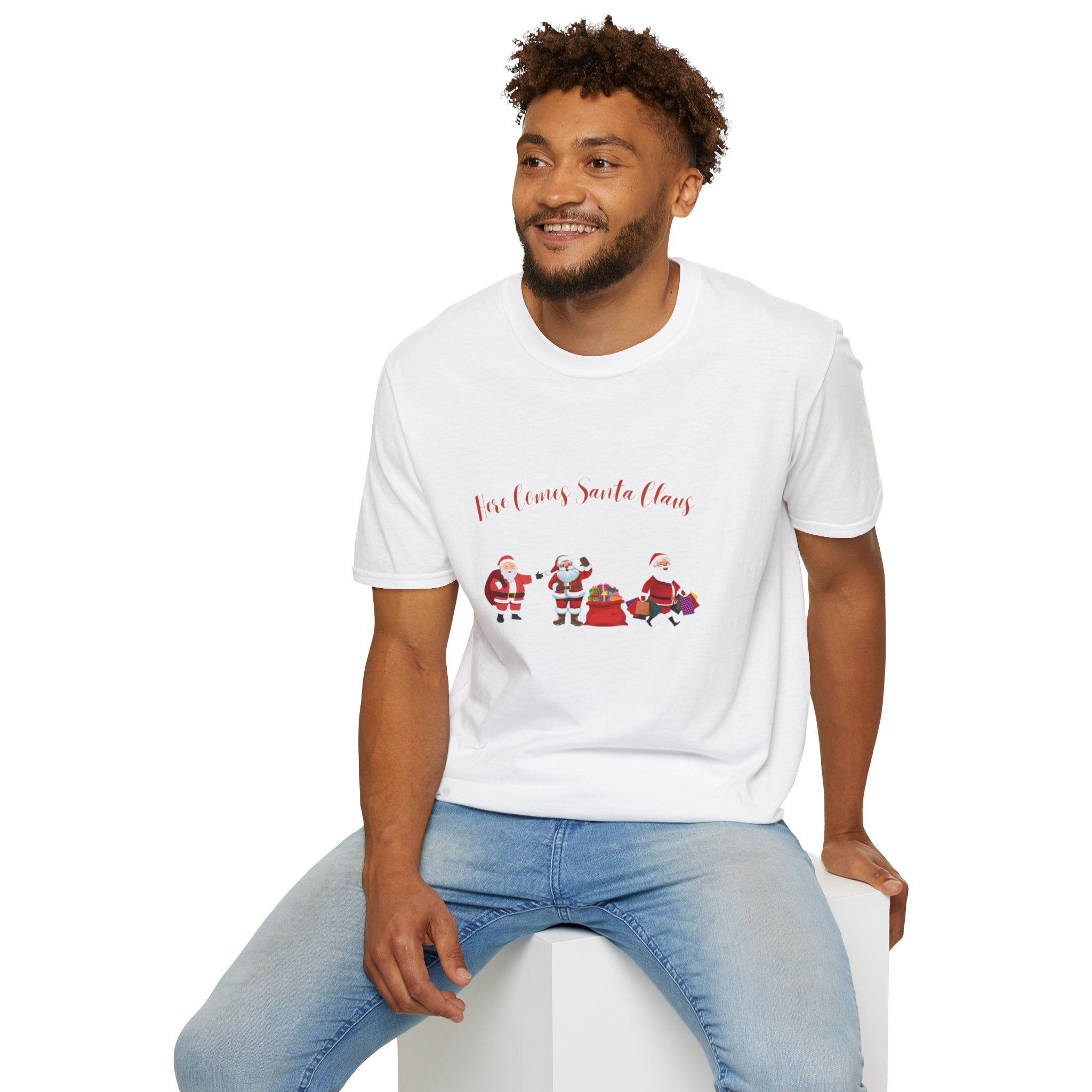 Here Comes Santa Claus Unisex Softstyle T-Shirt