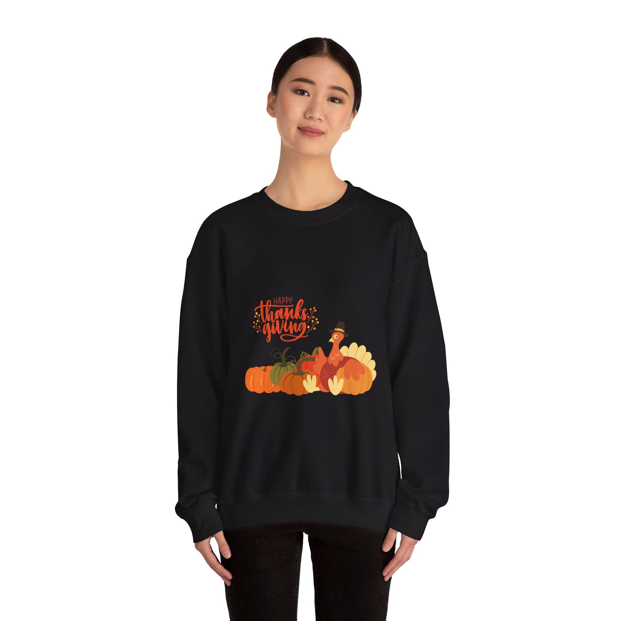 Happy Thanksgiving Turkey Unisex Heavy Blend™ Crewneck Sweatshirt
