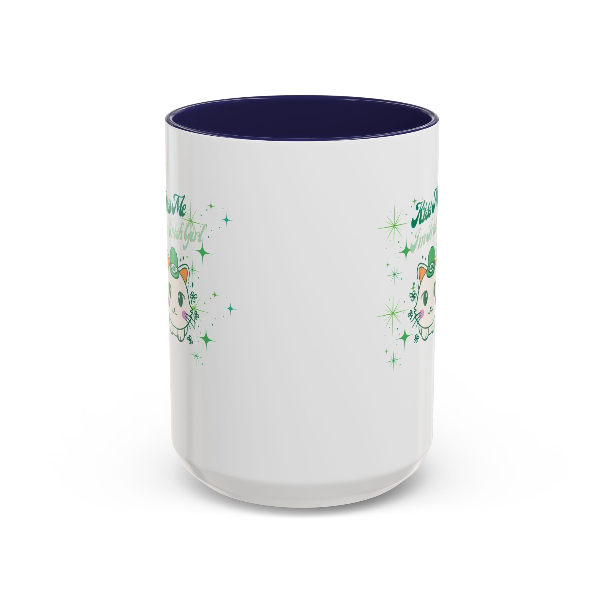 Kiss Me I'm Irish Cat  Accent Mug