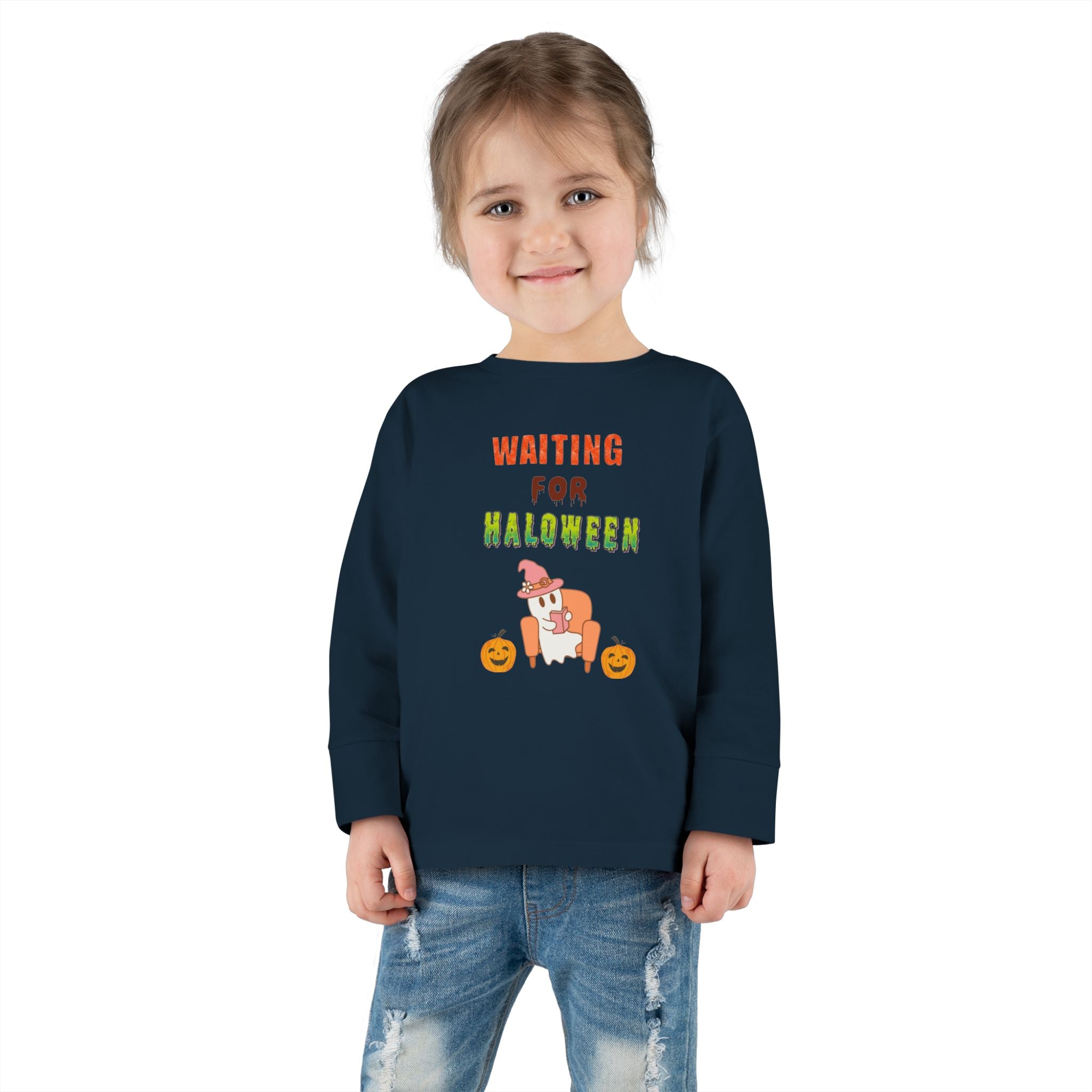 Waiting For Halloween Toddler Long Sleeve Tee