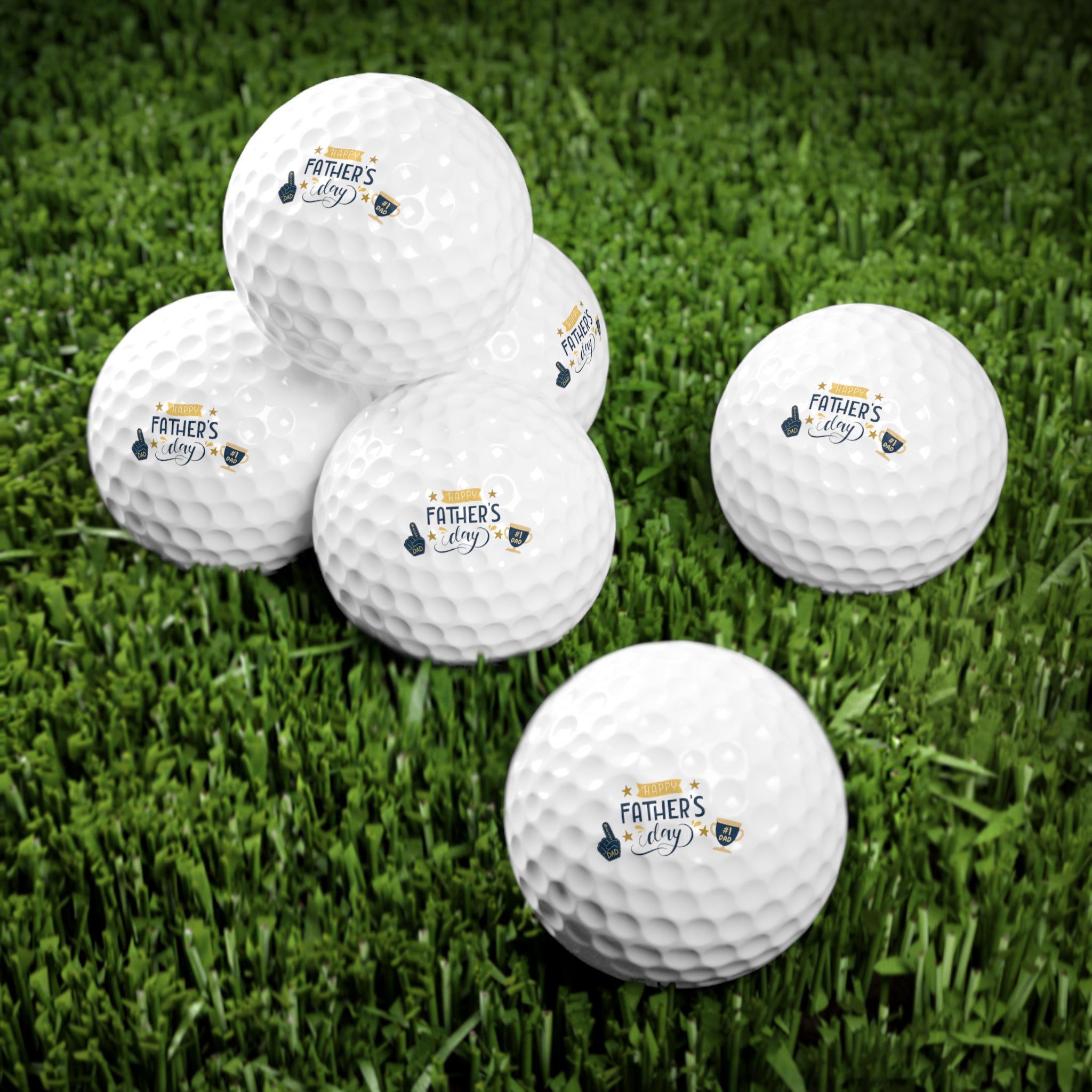 Happy Dad's Day No.1 Golf Balls, 6pcs