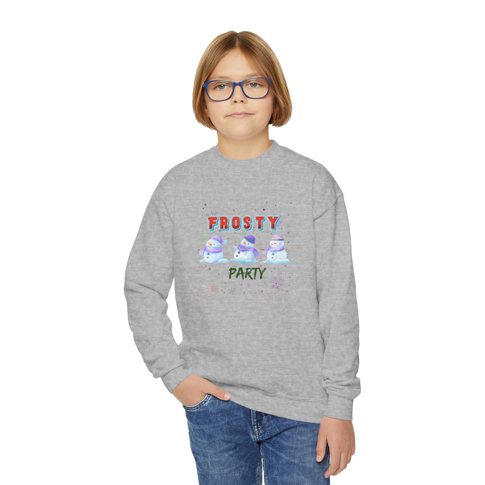 Frosty Party Youth Crewneck Sweatshirt