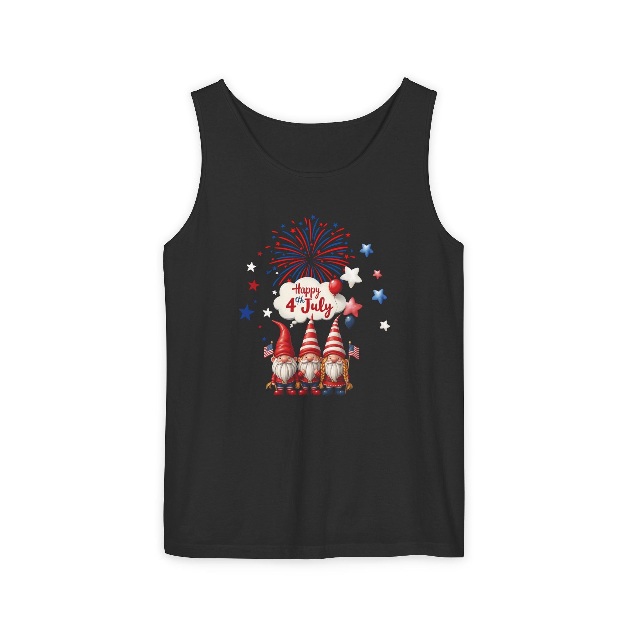 Gnome 4th of July Unisex Tank Top, Festive Holiday Apparel, Casual Independence Day Wear