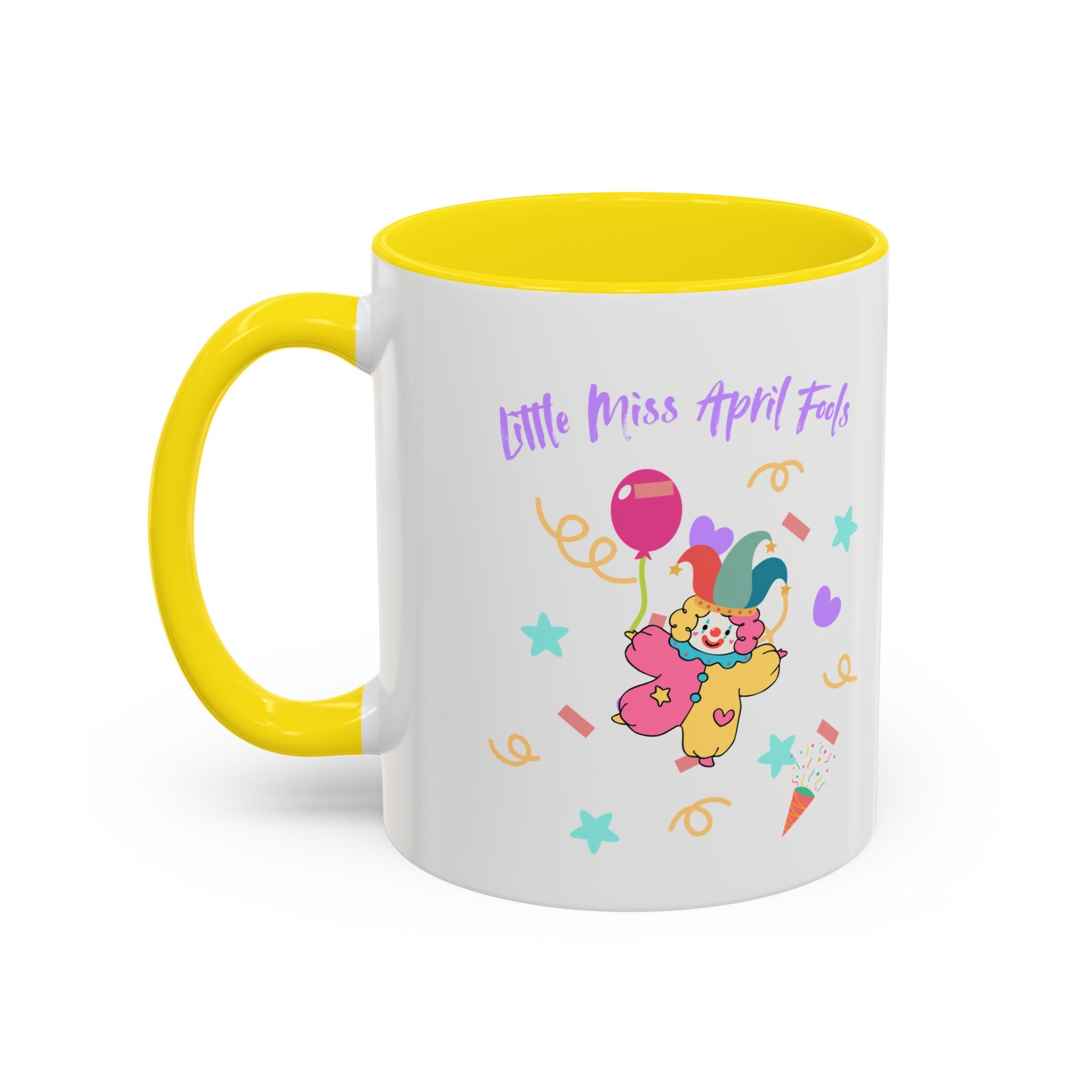 Little Miss April Fool's  Day Accent Coffee Mug - Fun & Whimsical 11oz/15oz