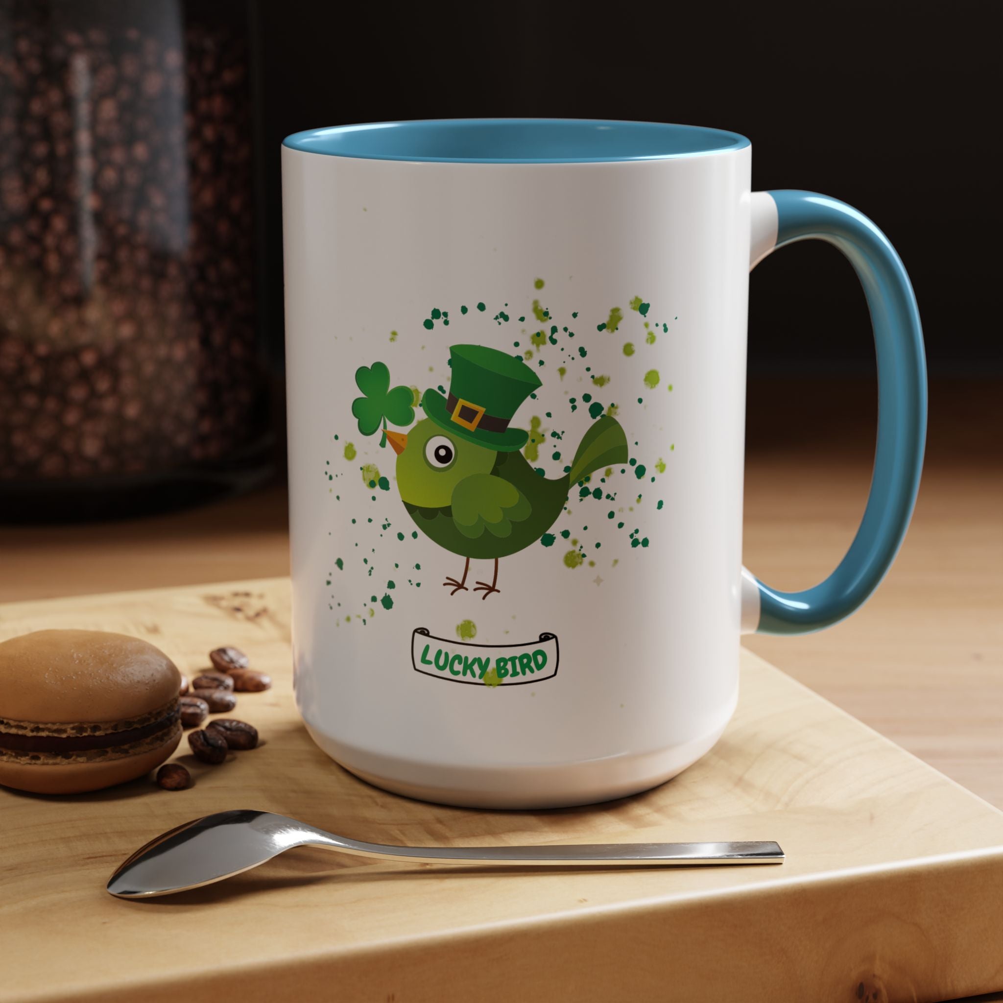 Lucky Bird St. Patrick's Day Coffee Mug - Green Accent 11/15oz
