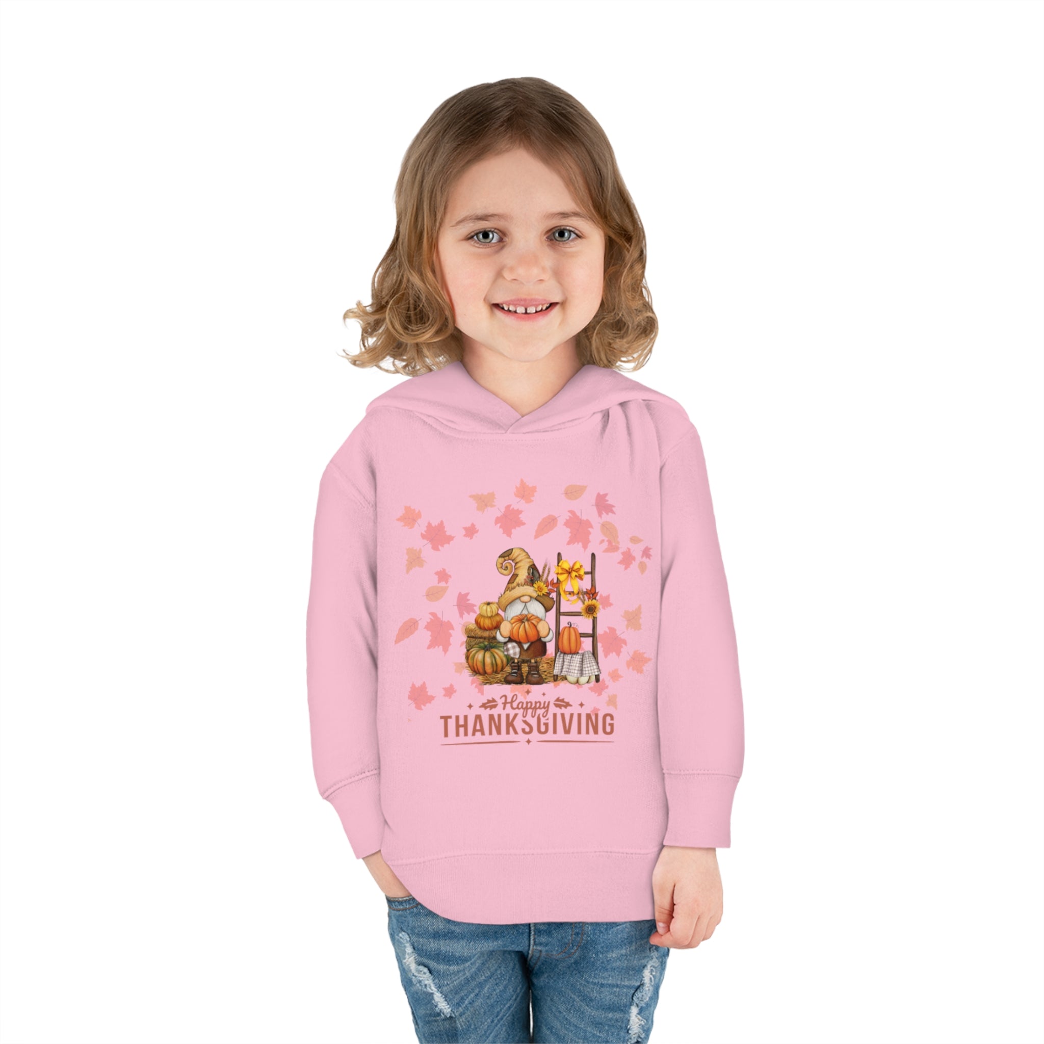 Gnome Happy Thanksgiving Toddler Pullover Fleece Hoodie