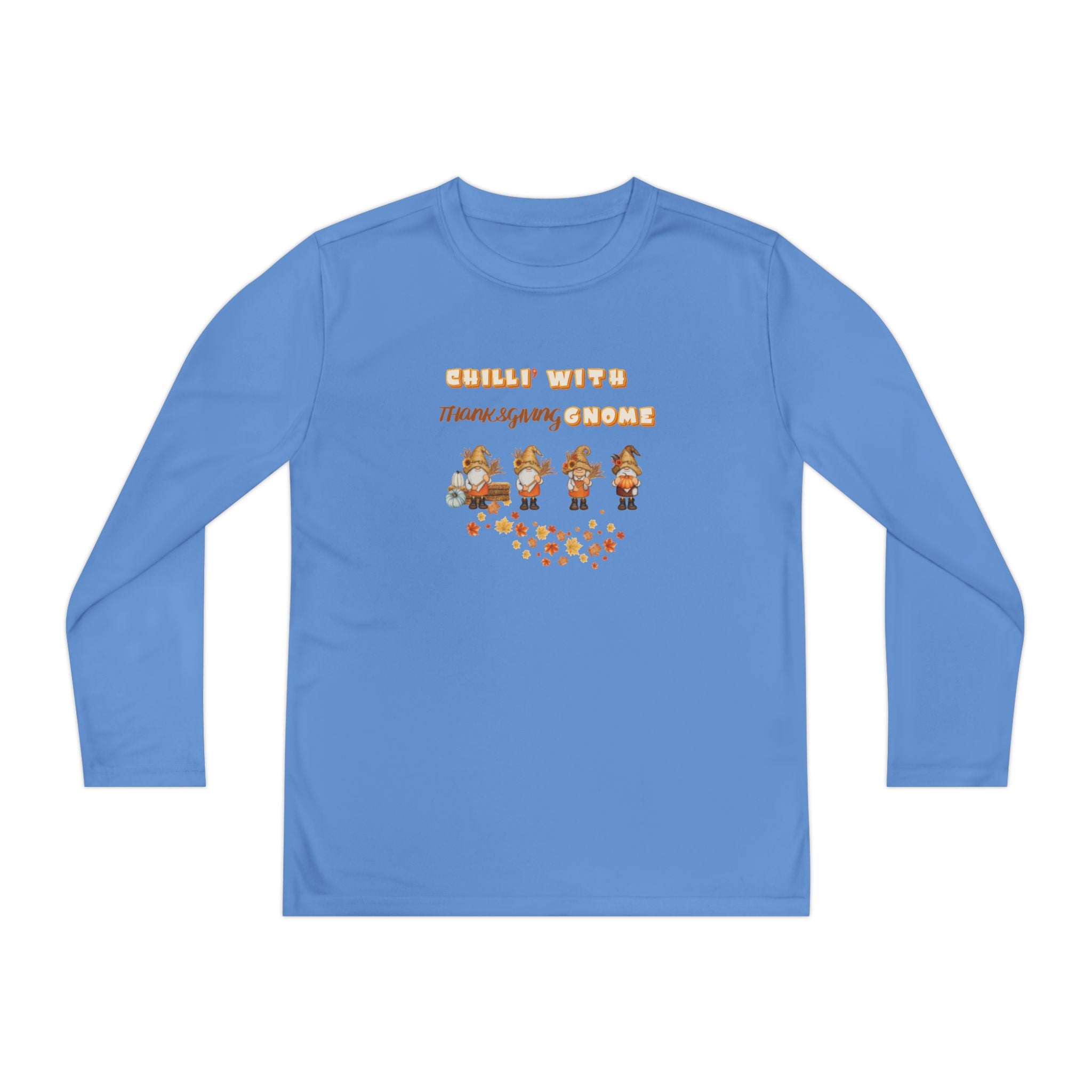 Chilli' With Thanksgiving Gnome Youth Long Sleeve Competitor Tee