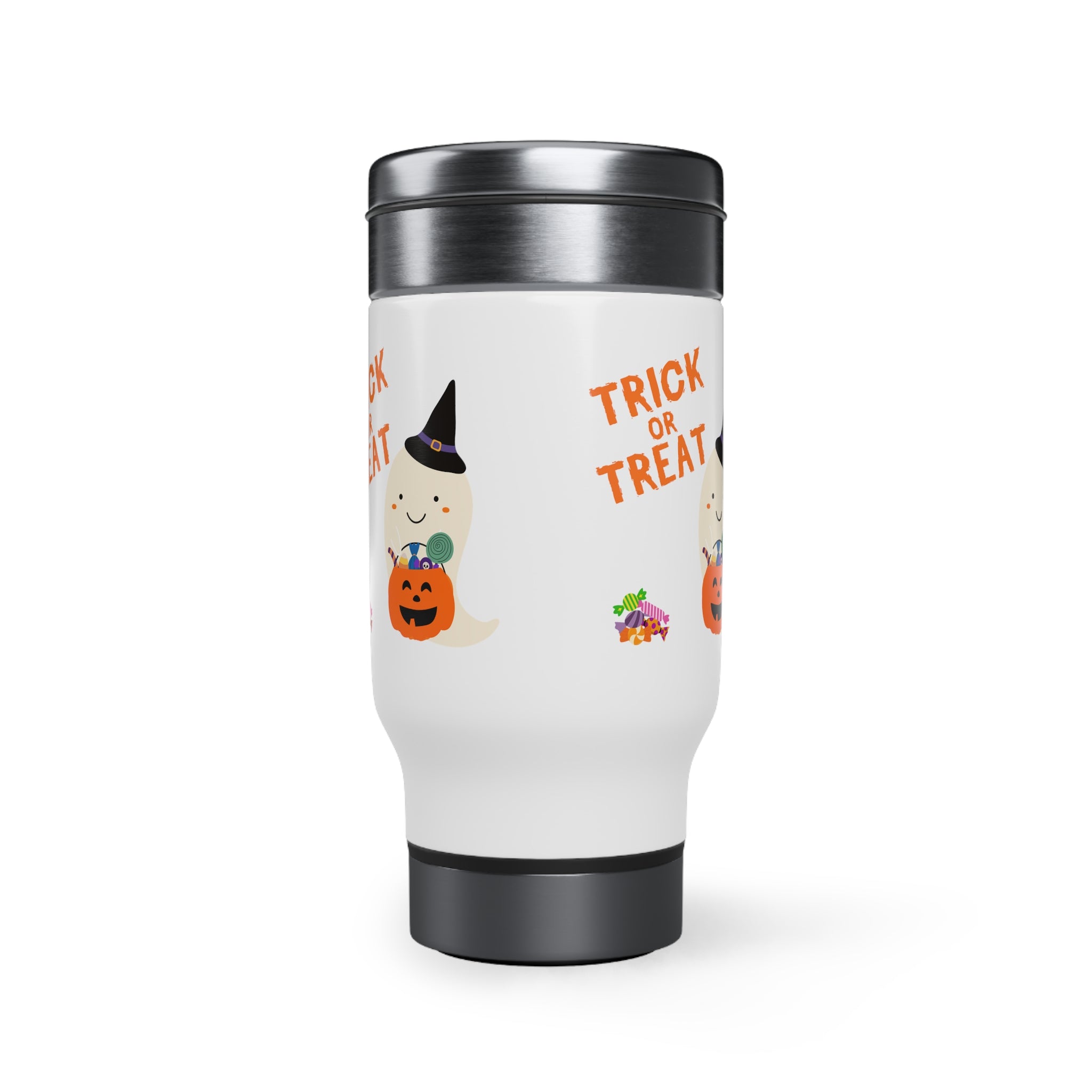 Trick or Treat Stainless Steel Travel Mug with Handle, 14oz