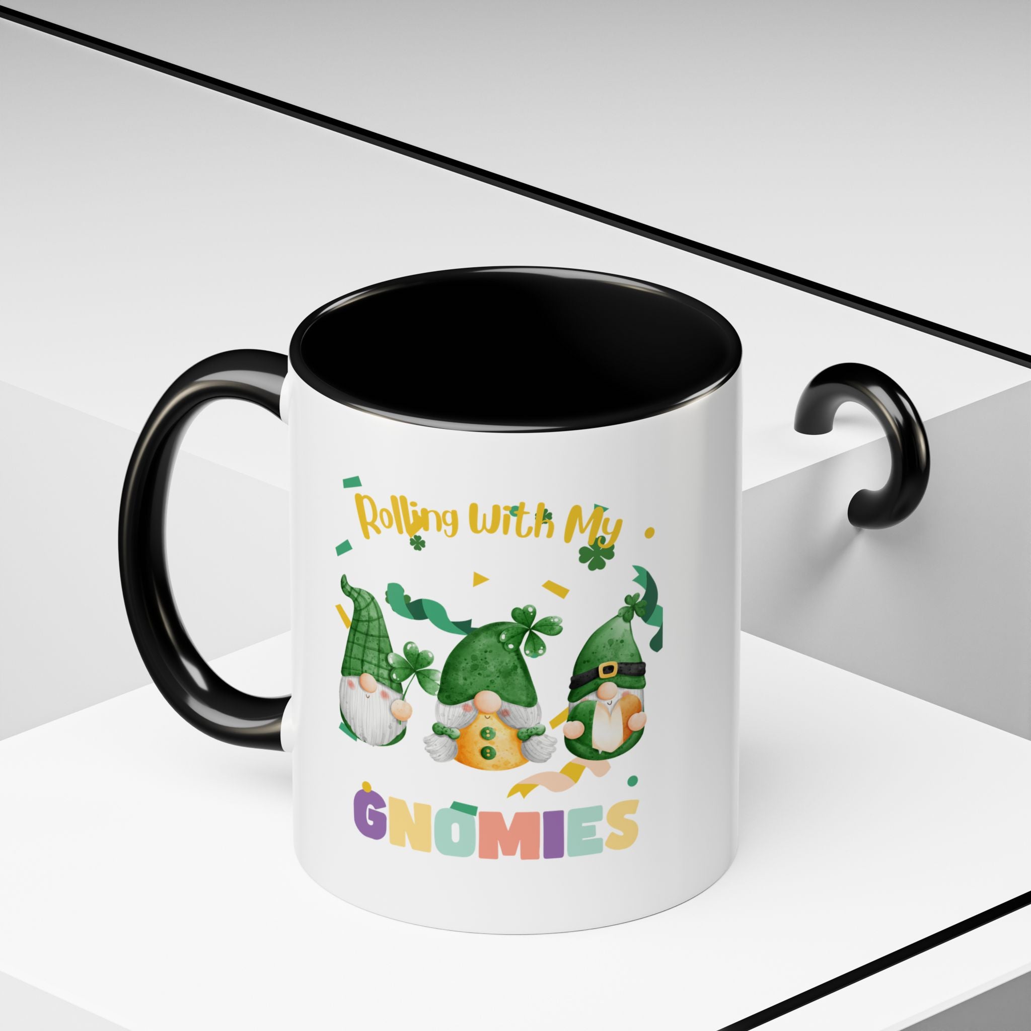Rolling With My Gnomies Accent Coffee Mug - Fun St. Patrick's Day Gift