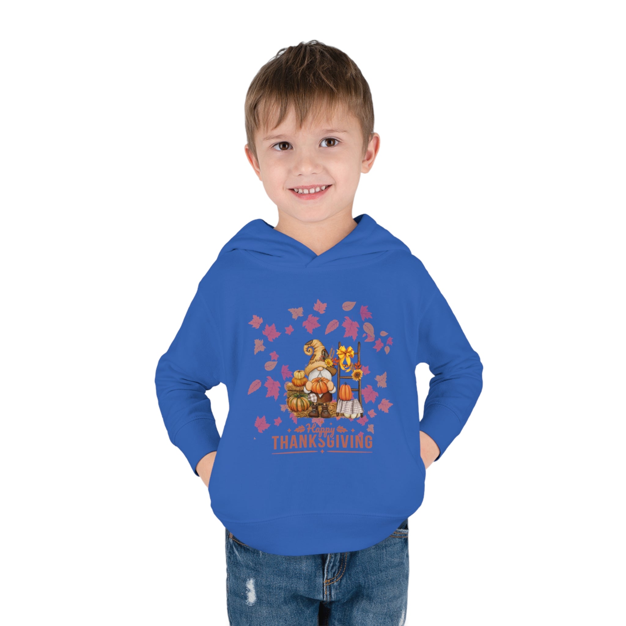 Gnome Happy Thanksgiving Toddler Pullover Fleece Hoodie