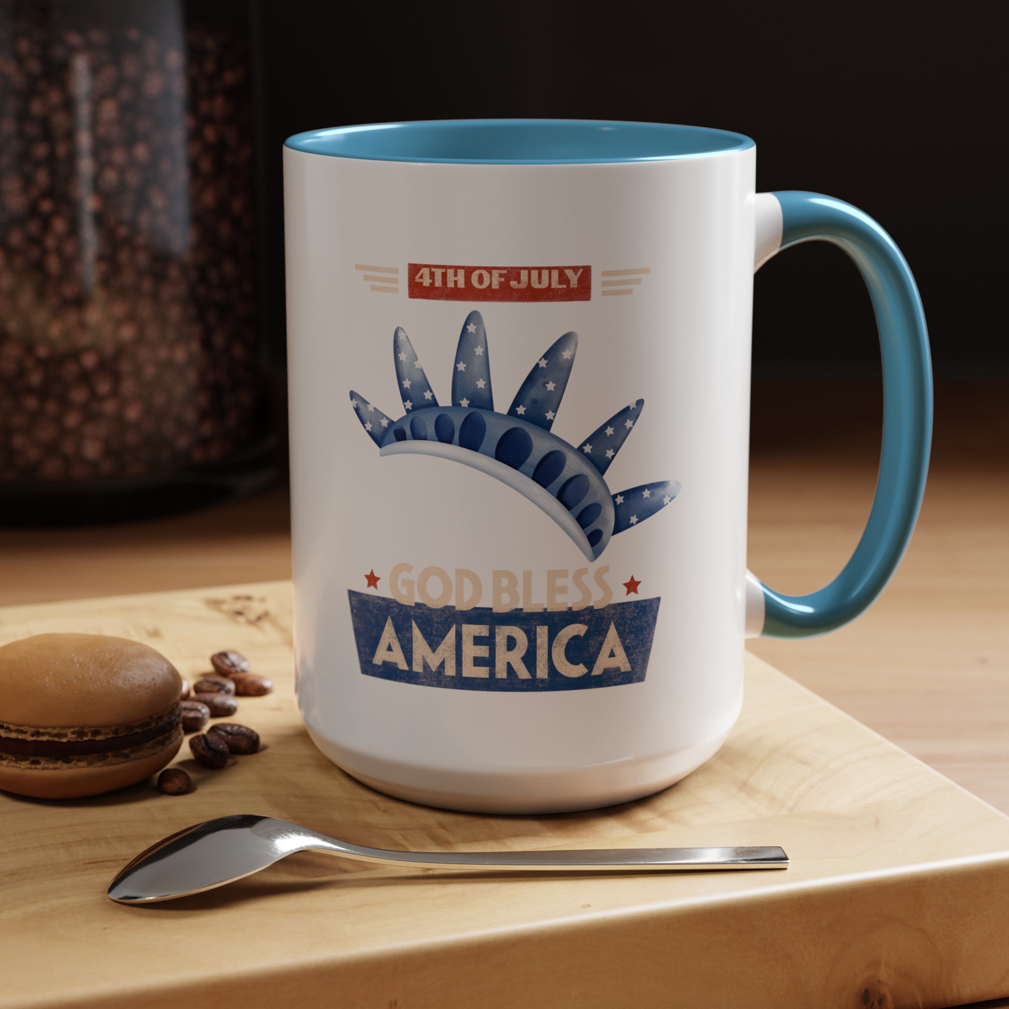 God Bless America Accent Coffee Mug (11, 15oz)