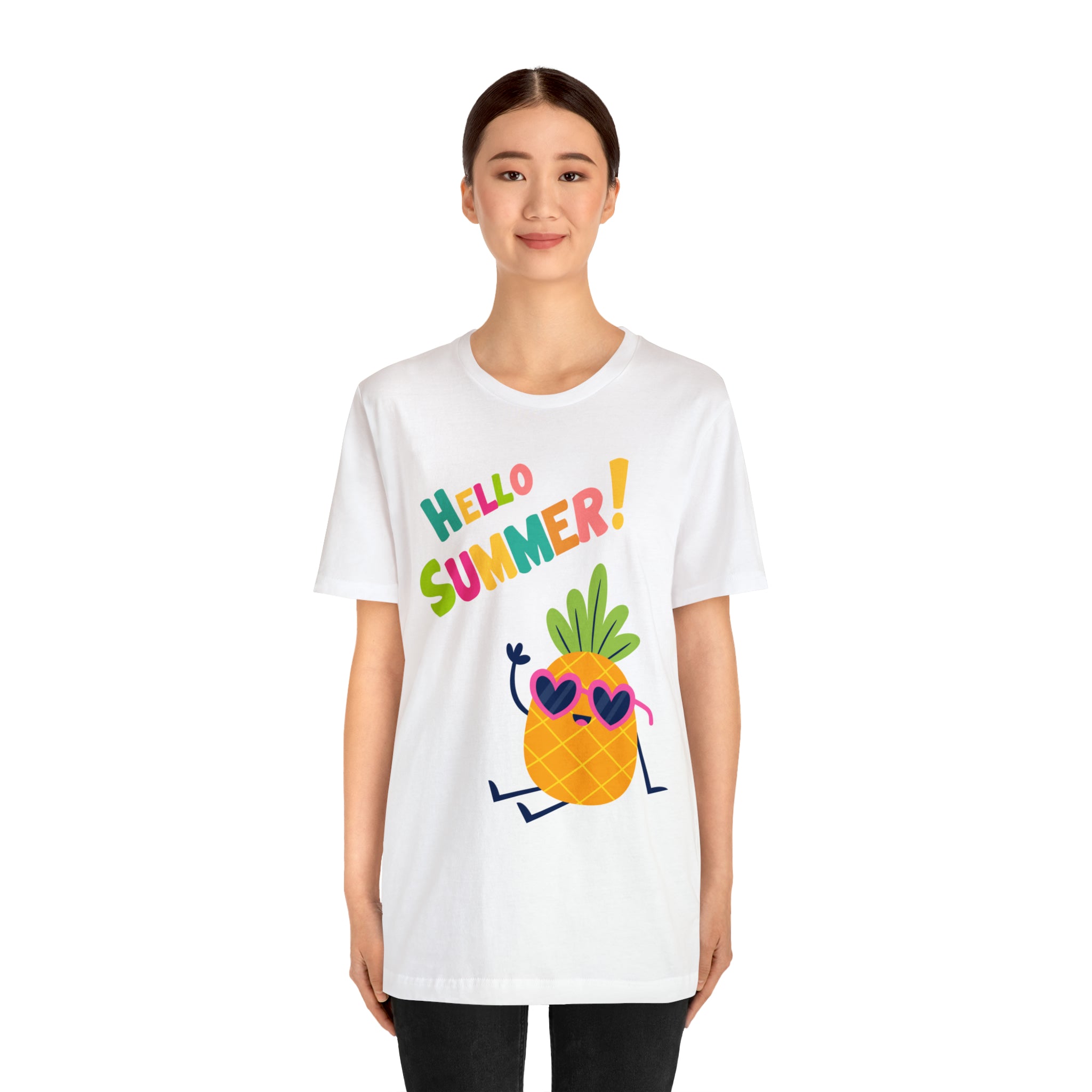 Hello Pineapple Summer Unisex Jersey Short Sleeve Tee