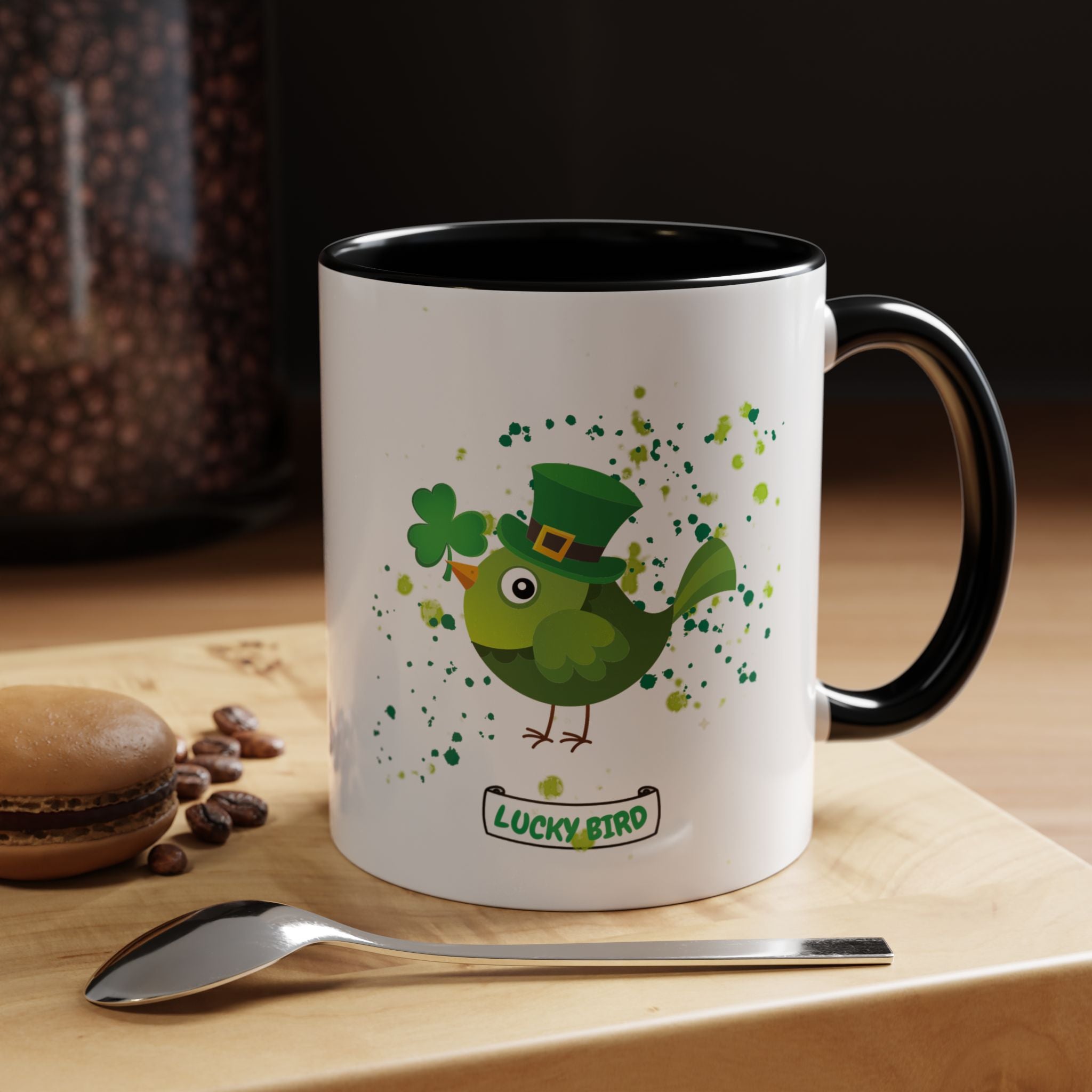 Lucky Bird St. Patrick's Day Coffee Mug - Green Accent 11/15oz