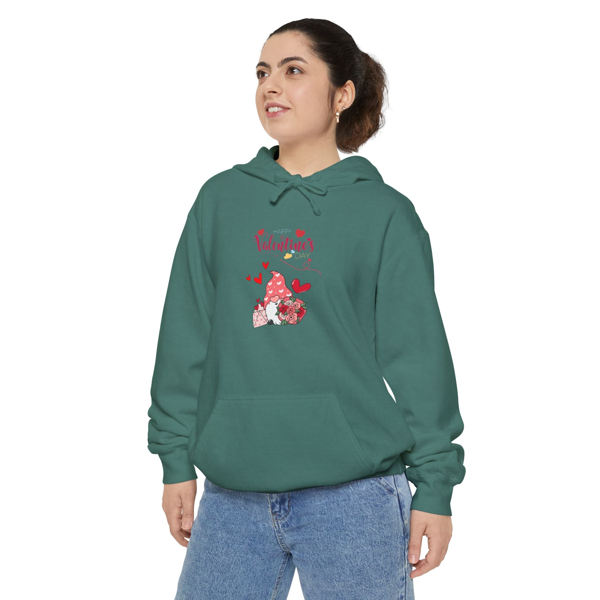 Gnome Valentine's Day Unisex Garment-Dyed Hoodie