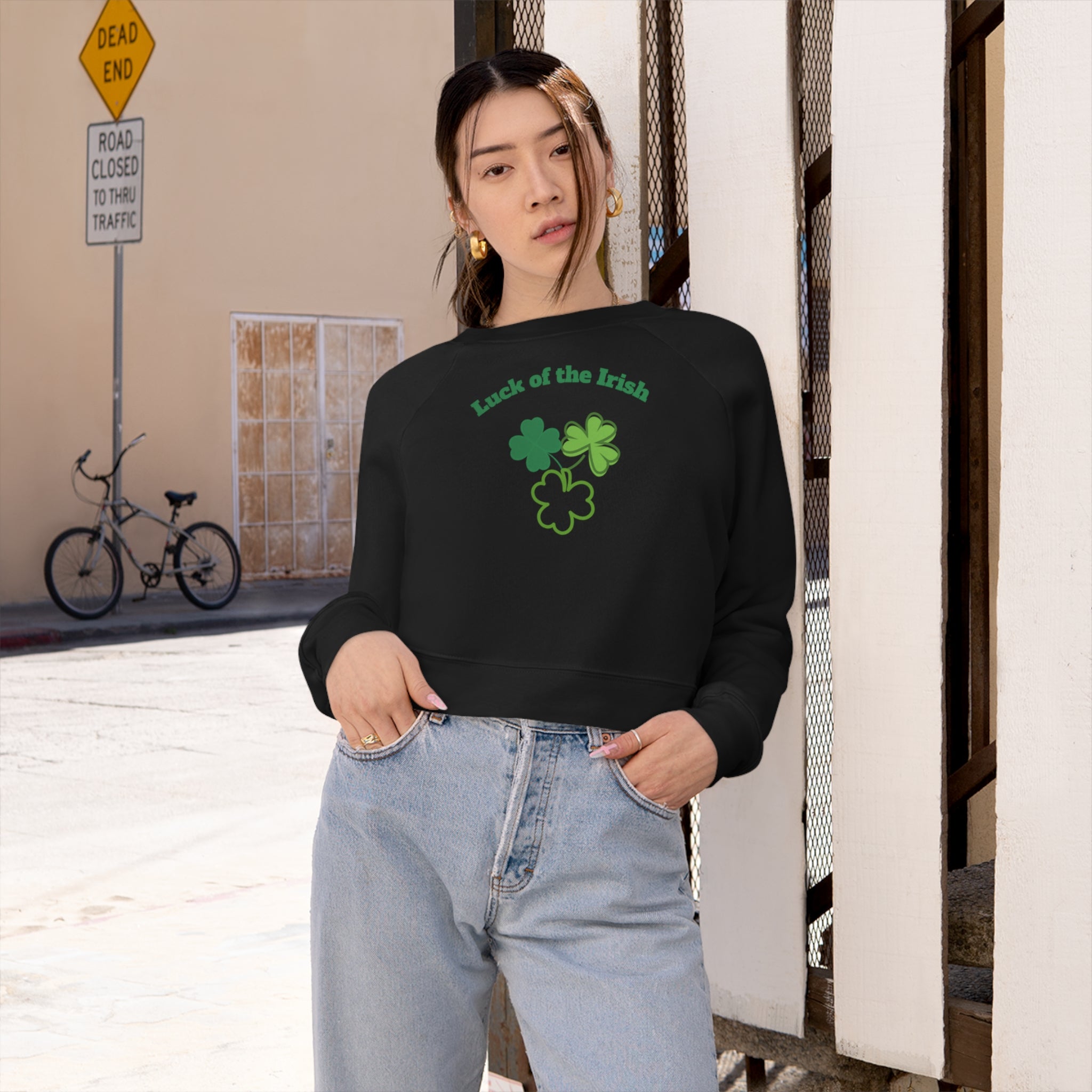 Luck Of The Irish Women's Cropped Fleece Pullover