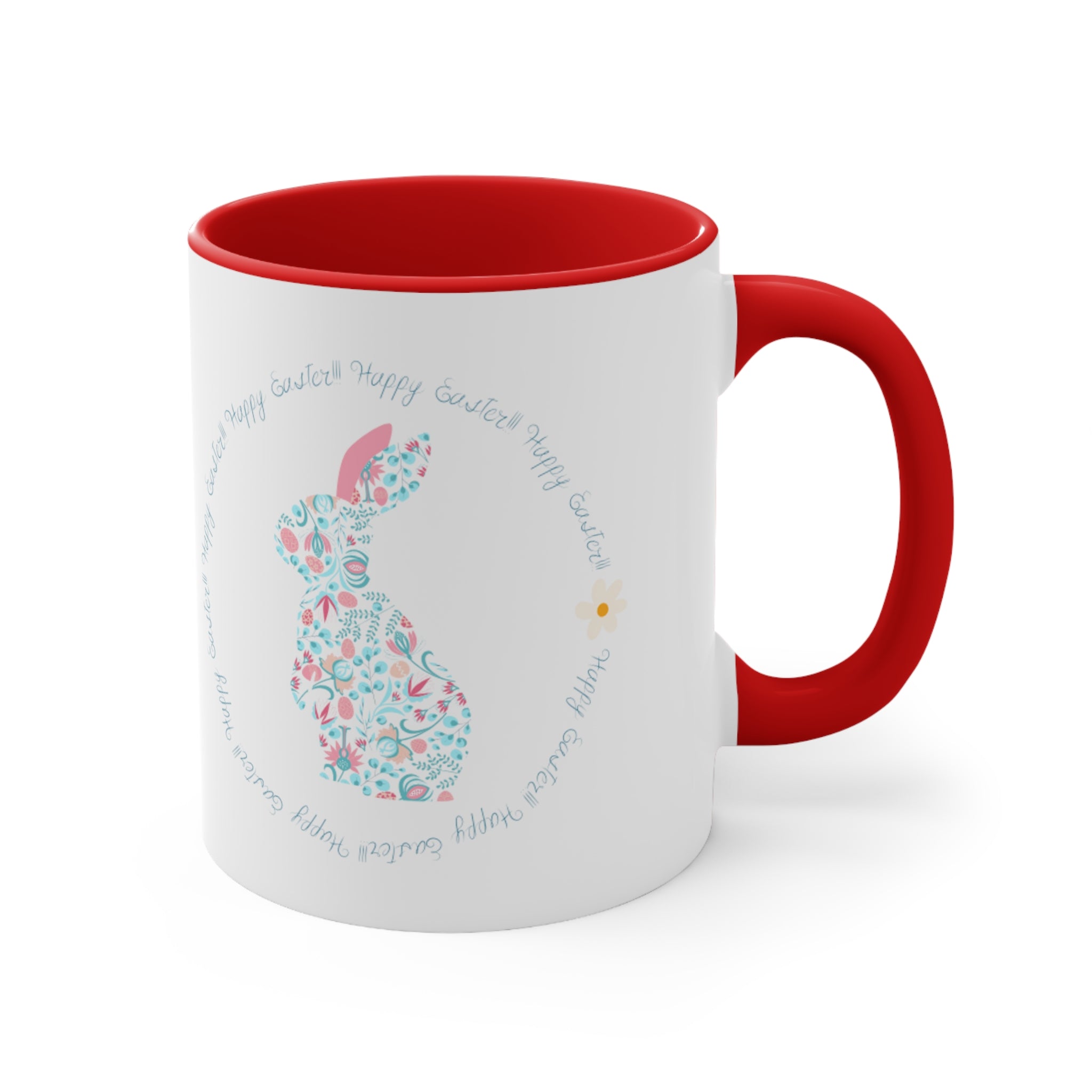 Happy Easter Rabbit Day Accent Coffee Mug, 11oz
