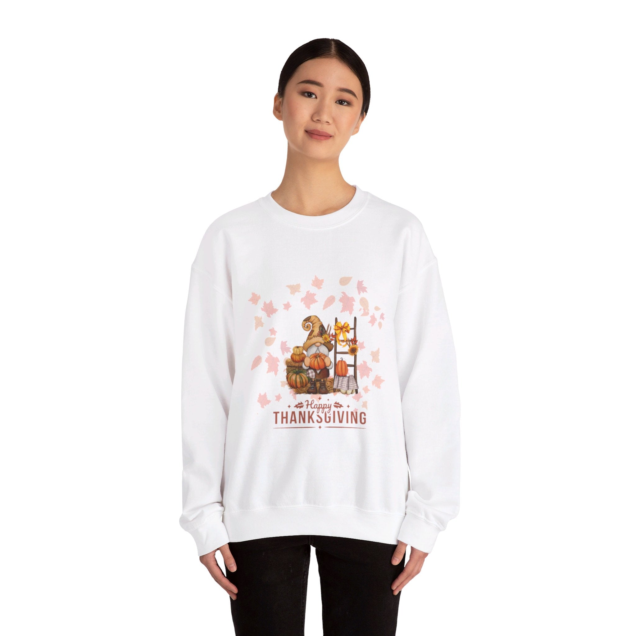 Gnome Happy Thanksgiving Unisex Heavy Blend™ Crewneck Sweatshirt