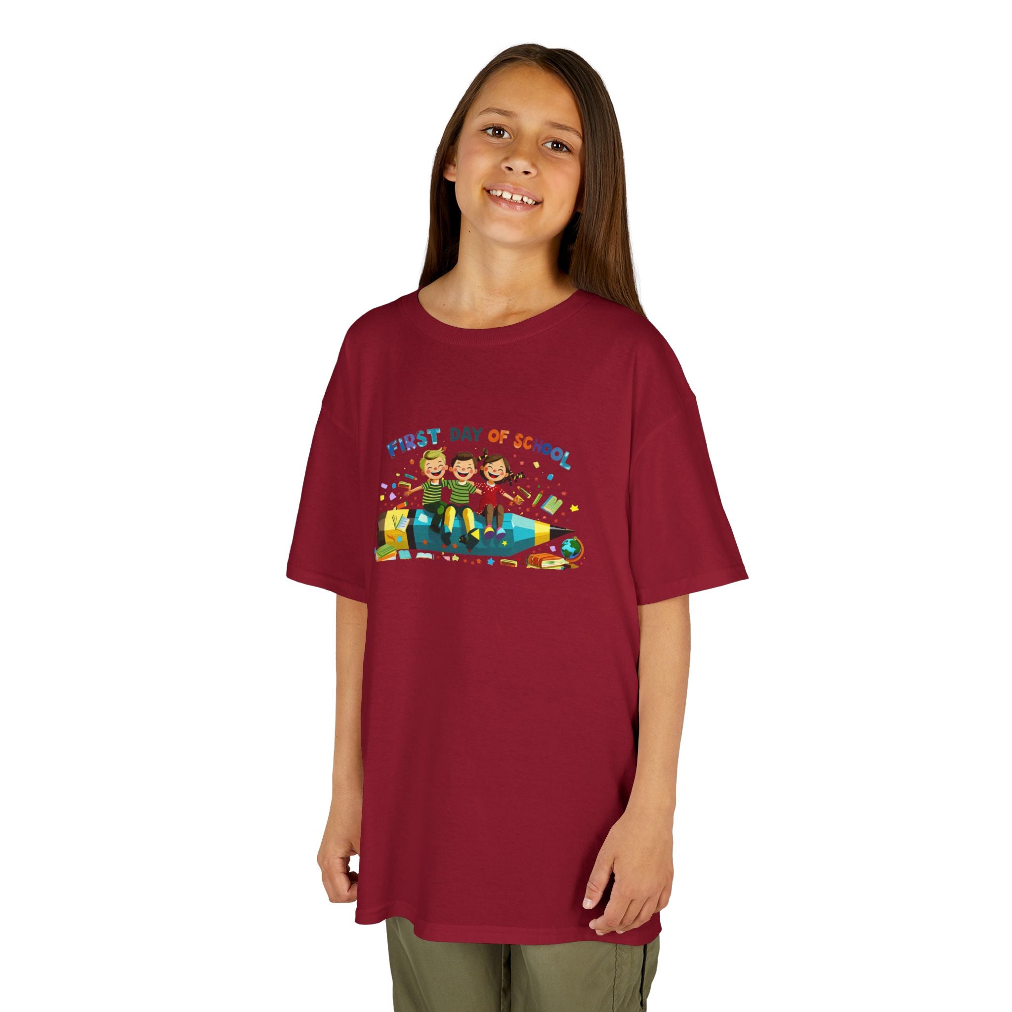 First Day of School Kids Heavy Cotton Tee