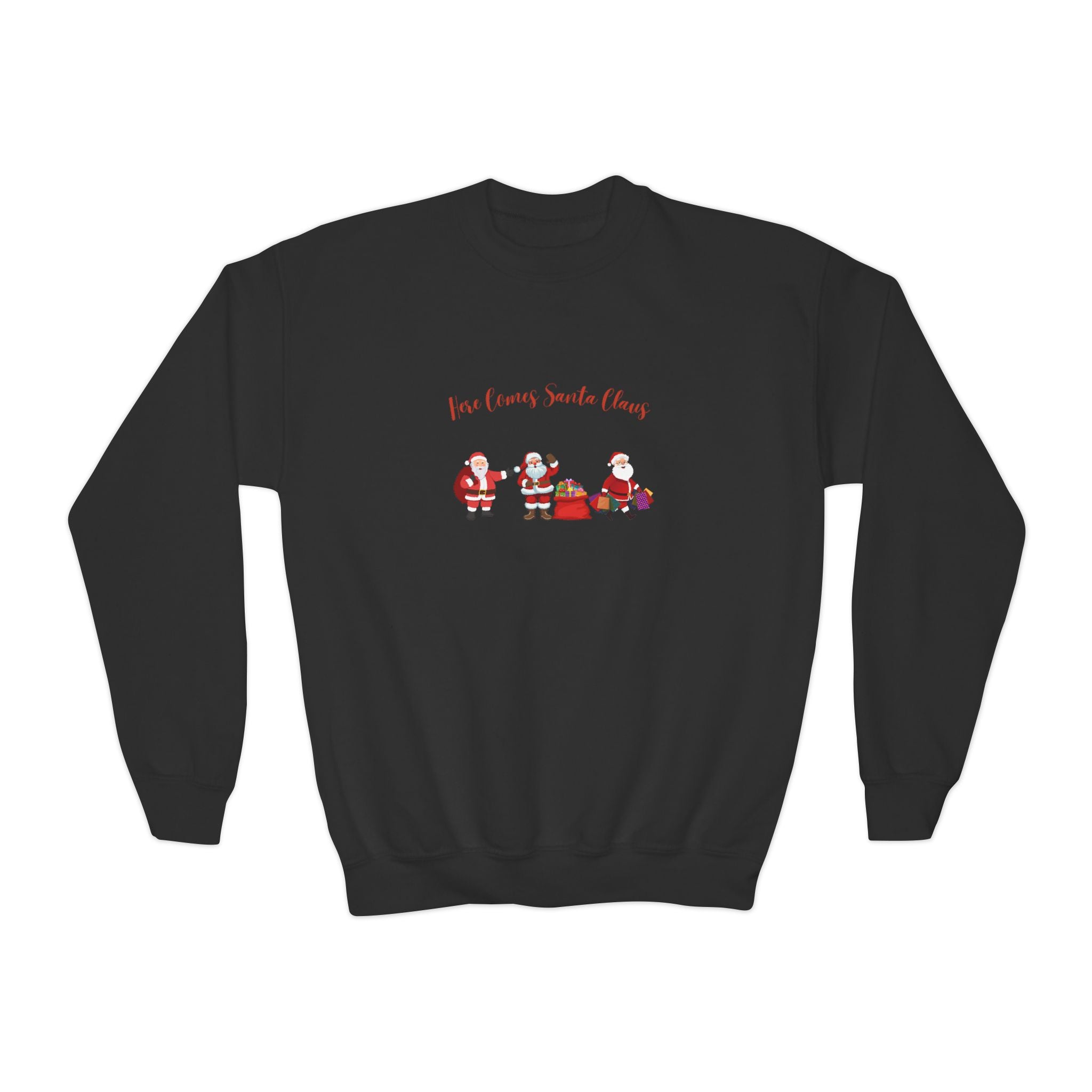 Here Comes Santa Claus Youth Crewneck Sweatshirt