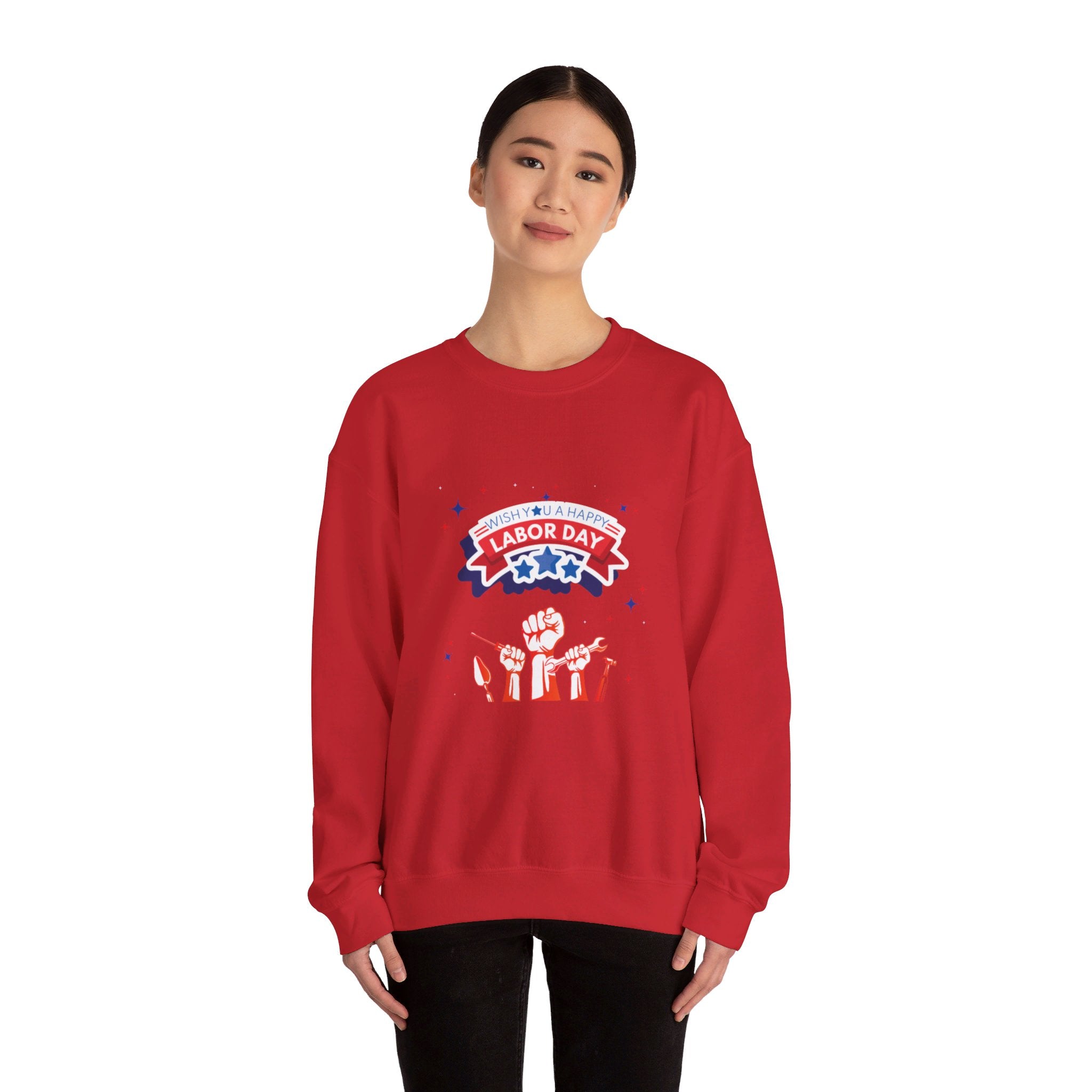 Wish U A Happy Labor Day Unisex Heavy Blend™ Crewneck Sweatshirt