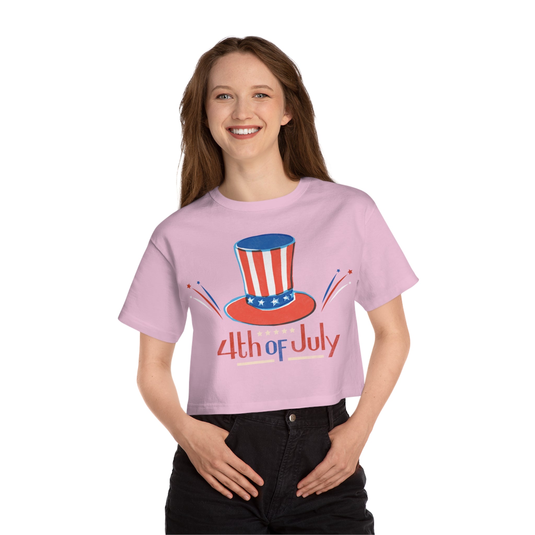 4th Of July Champion Women's Heritage Cropped T-Shirt