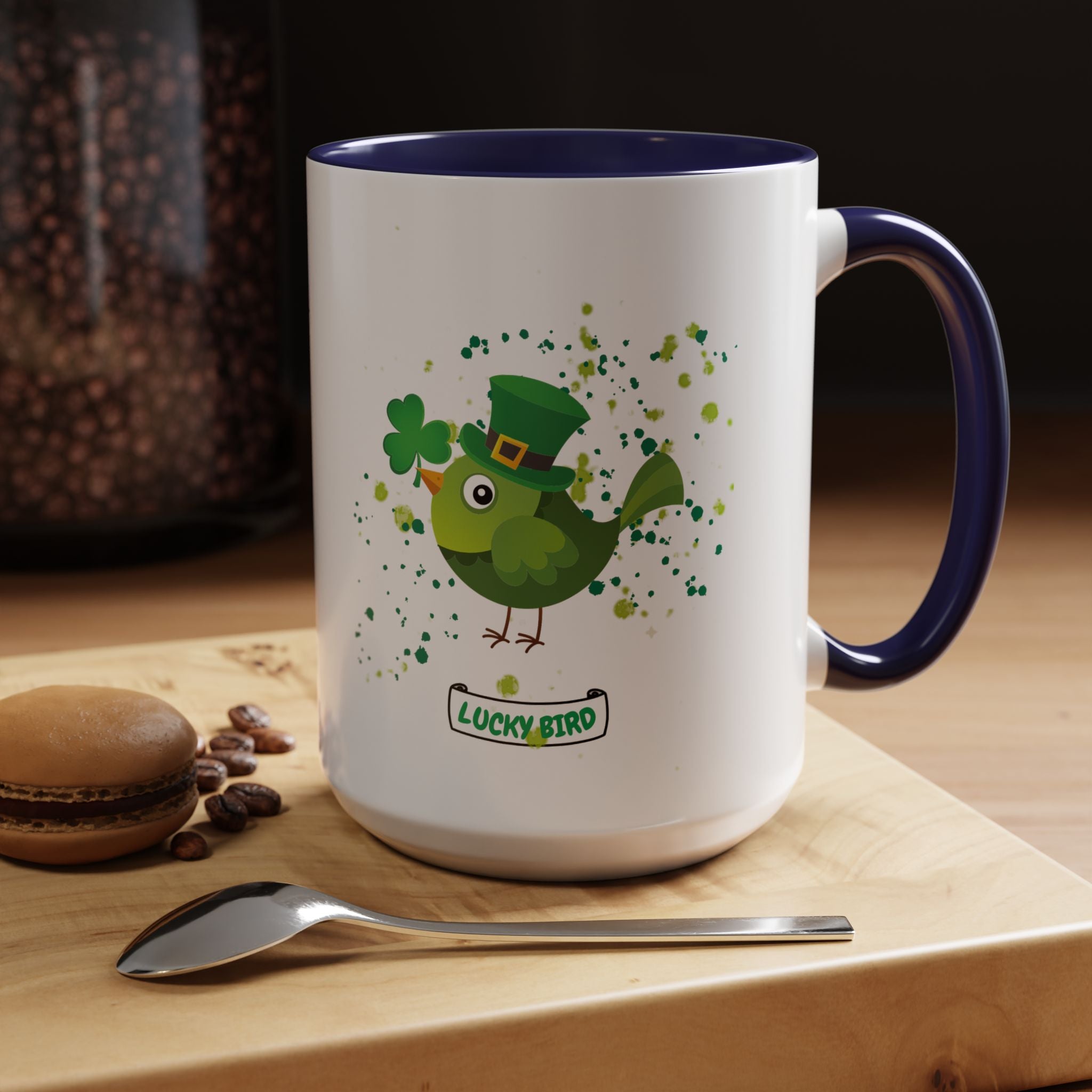Lucky Bird St. Patrick's Day Coffee Mug - Green Accent 11/15oz
