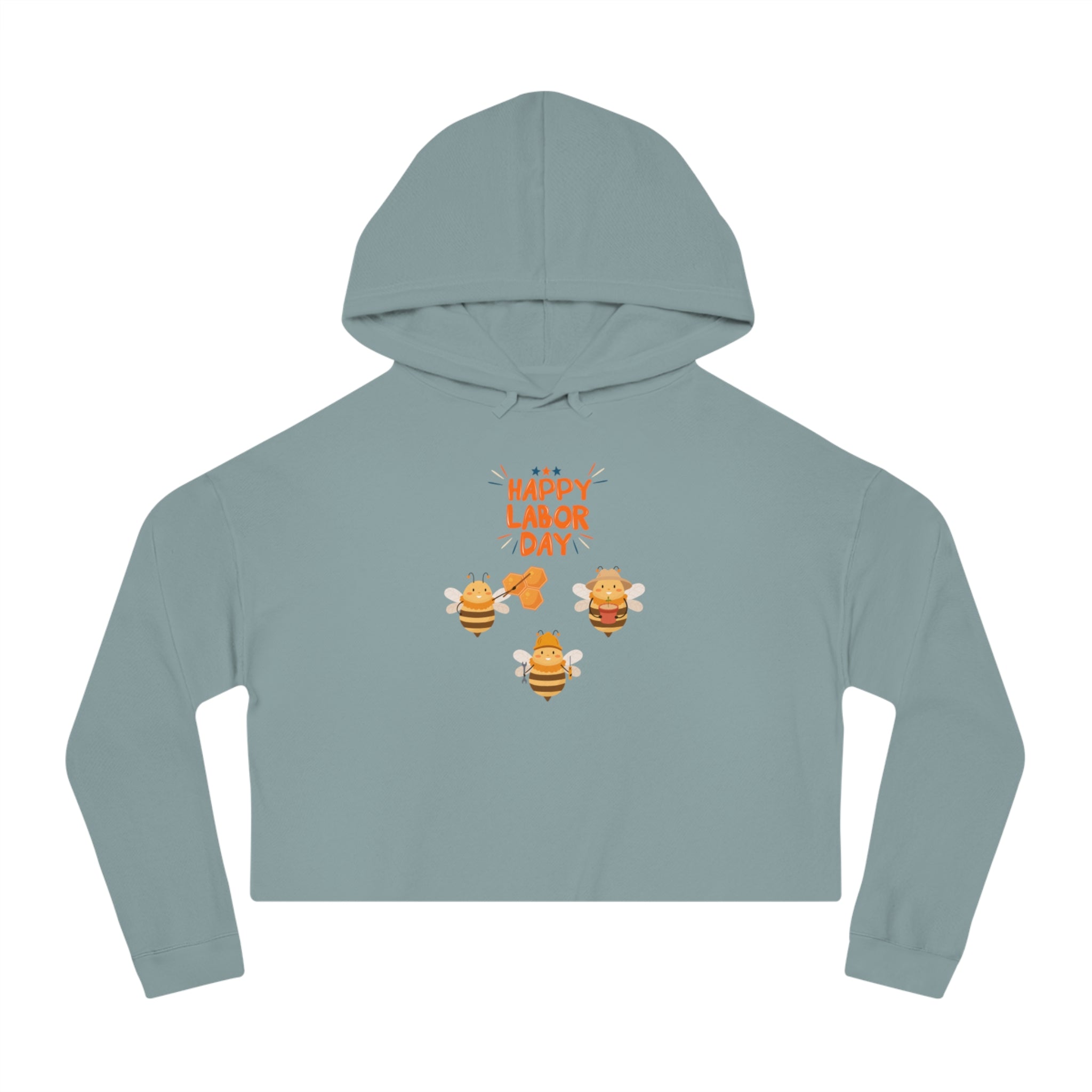 Bee Labor Day Women’s Cropped Hooded Sweatshirt