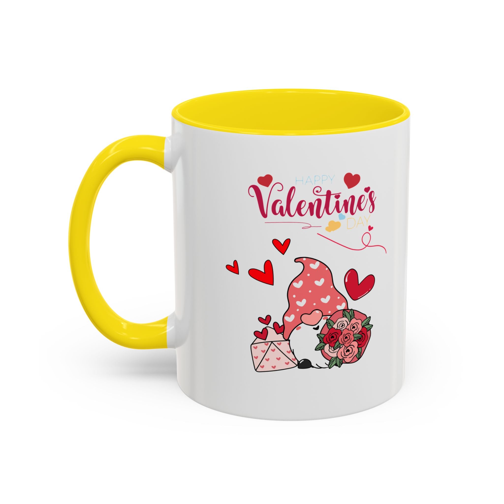 Gnome Valentine's Day Accent Coffee Mug (11, 15oz)