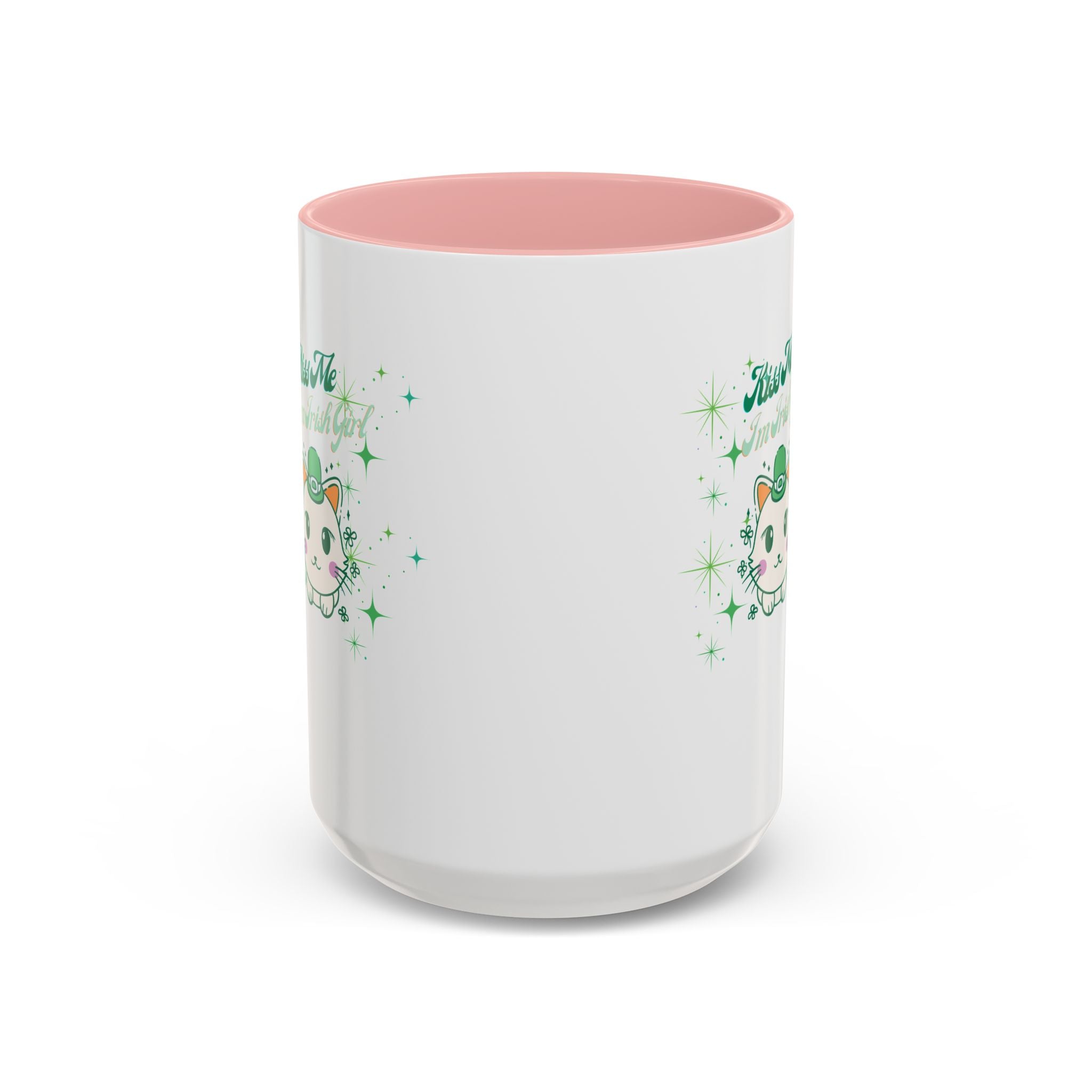 Kiss Me I'm Irish Cat  Accent Mug