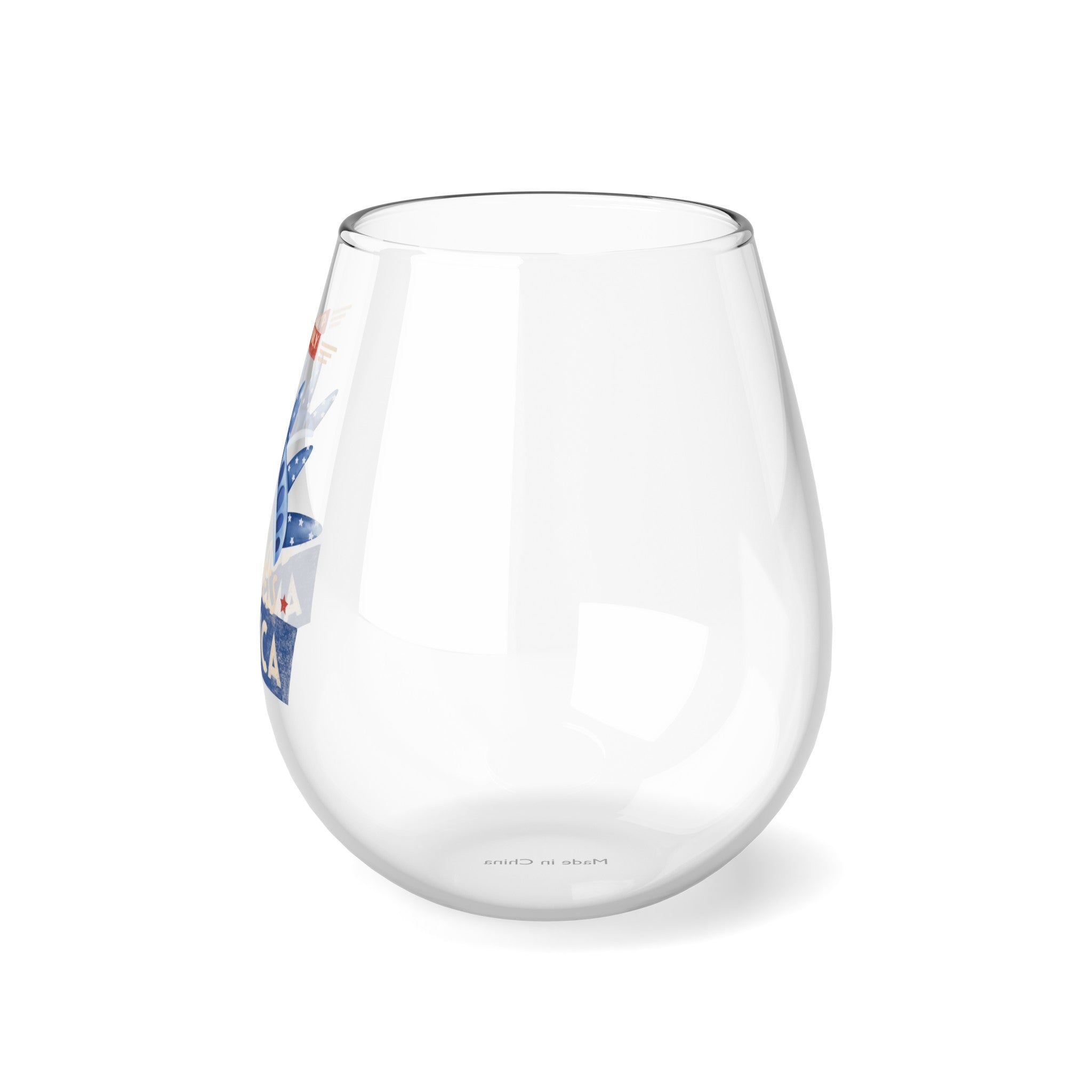God Bless America Stemless Wine Glass, 11.75oz
