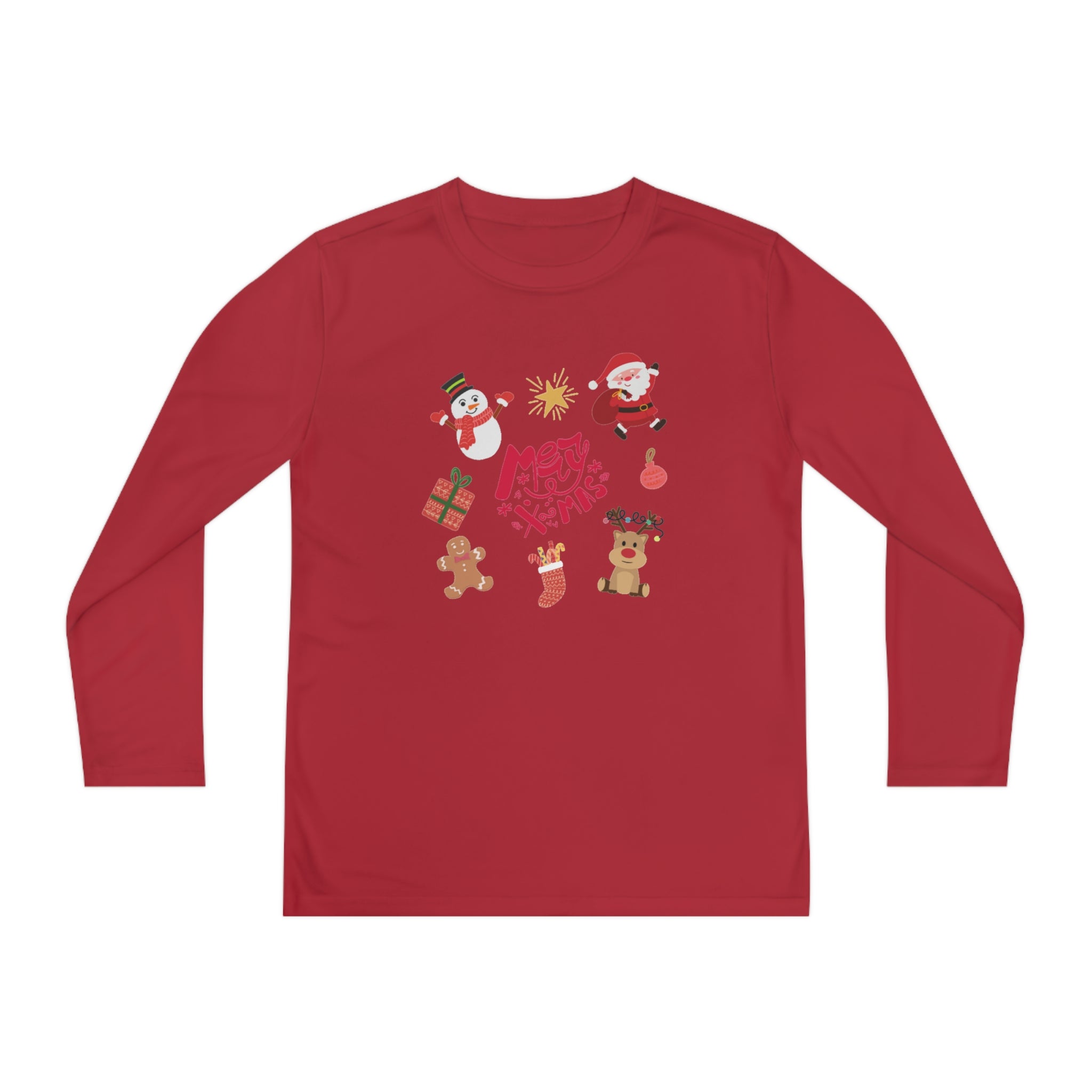 Merry Christmas Crew Youth Long Sleeve Competitor Tee