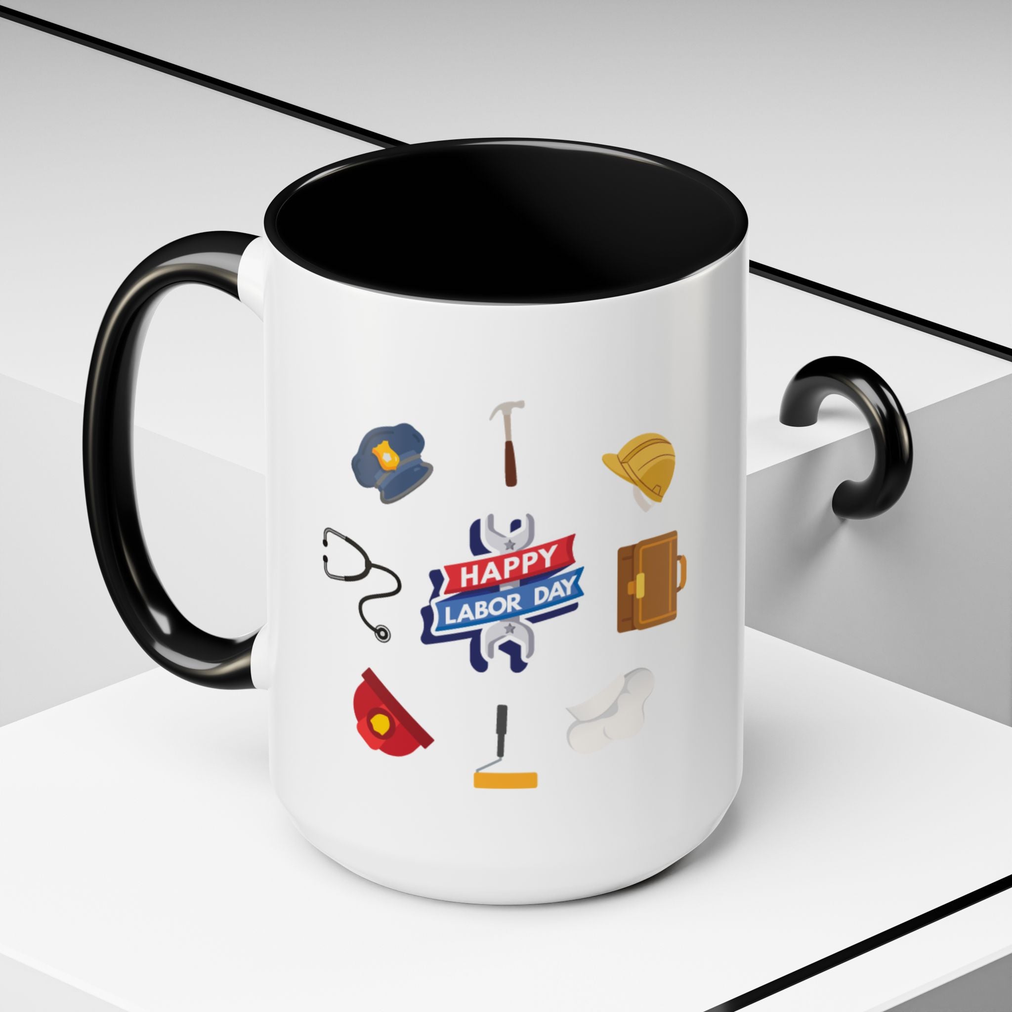 Happy Labor Day Wishes Accent Coffee Mug (11, 15oz)