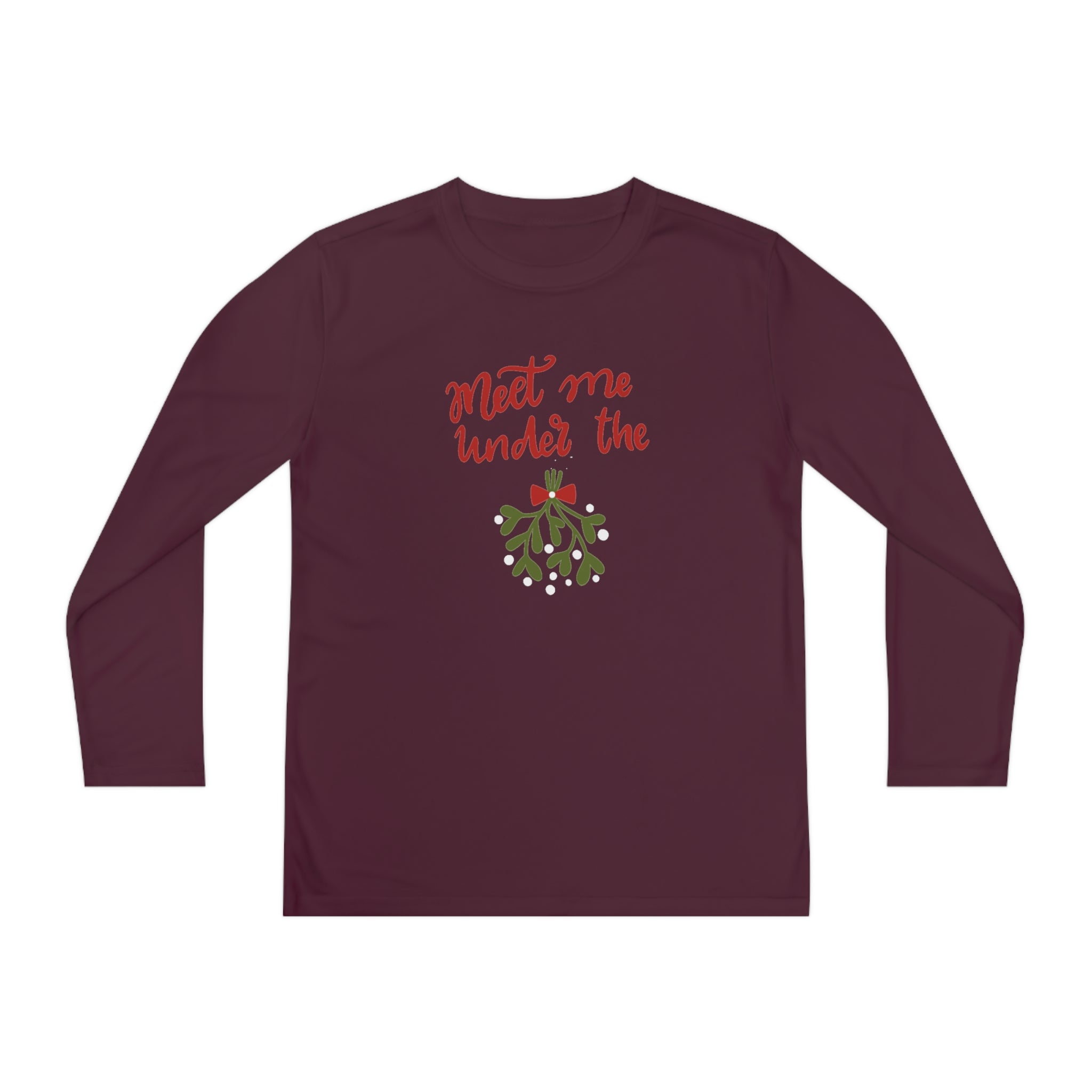 Meet Me Under The Mistletoe Youth Long Sleeve Competitor Tee