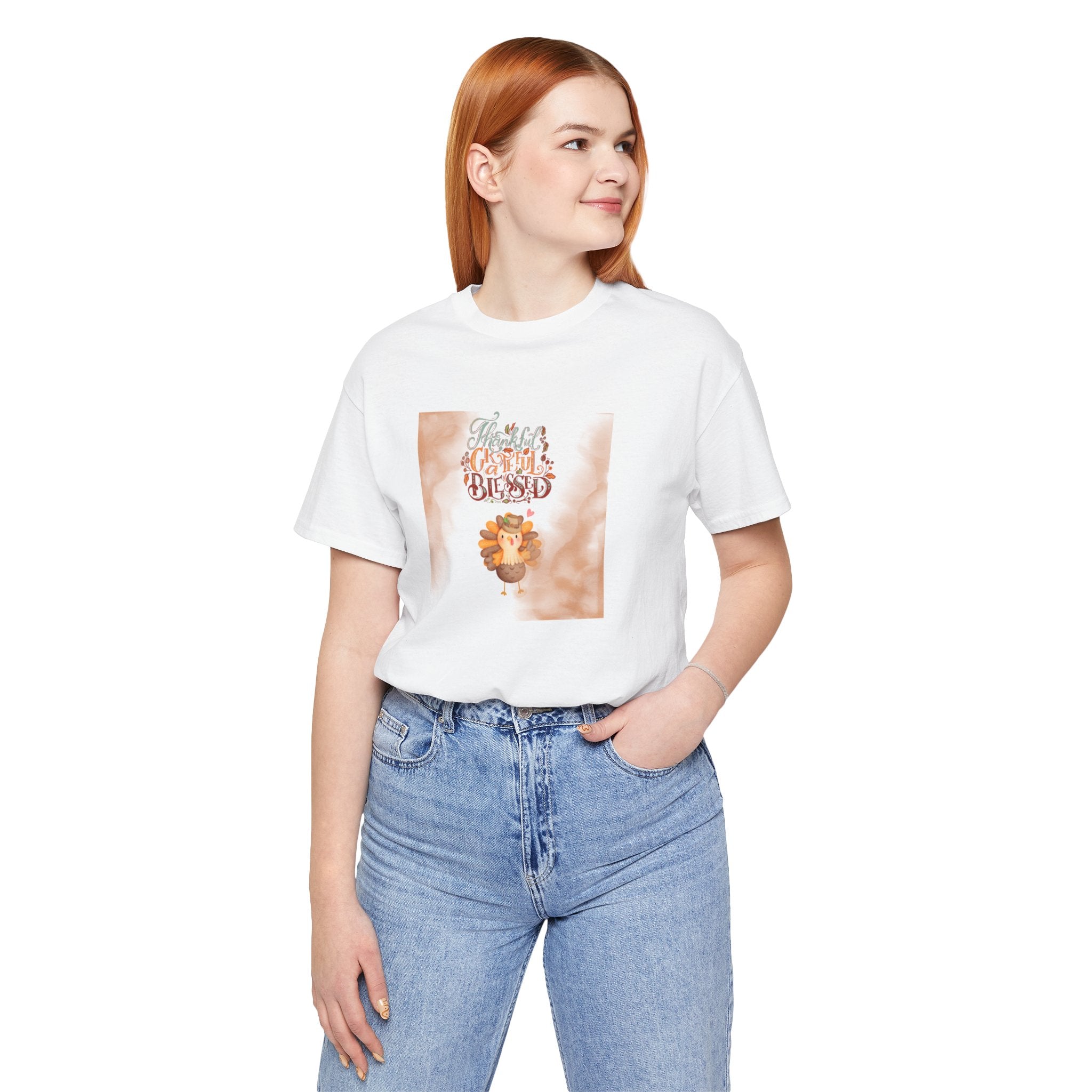 Thankful Grateful Blessed Unisex Jersey Short Sleeve Tee