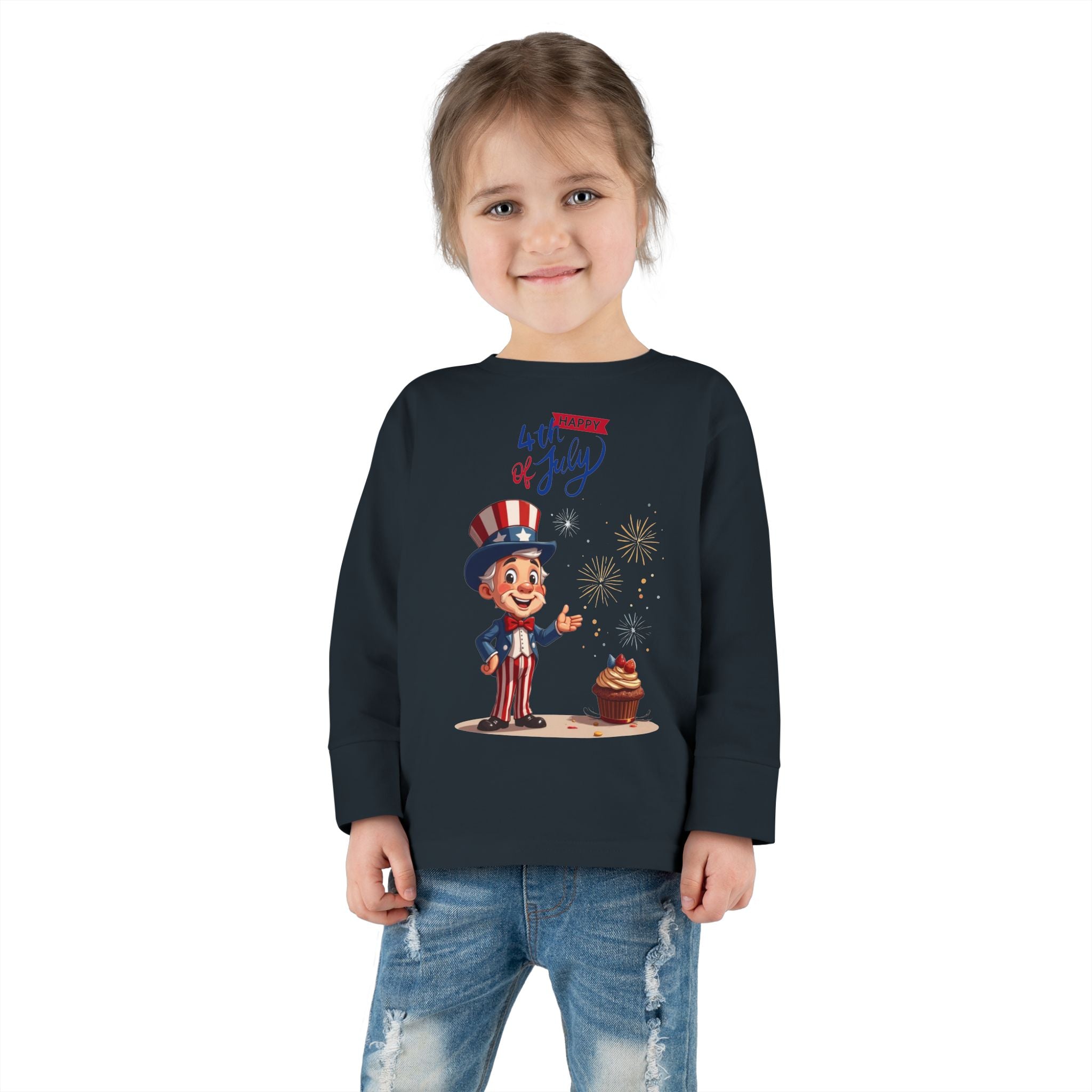 Uncle Sam 4th of July Toddler Long Sleeve Tee