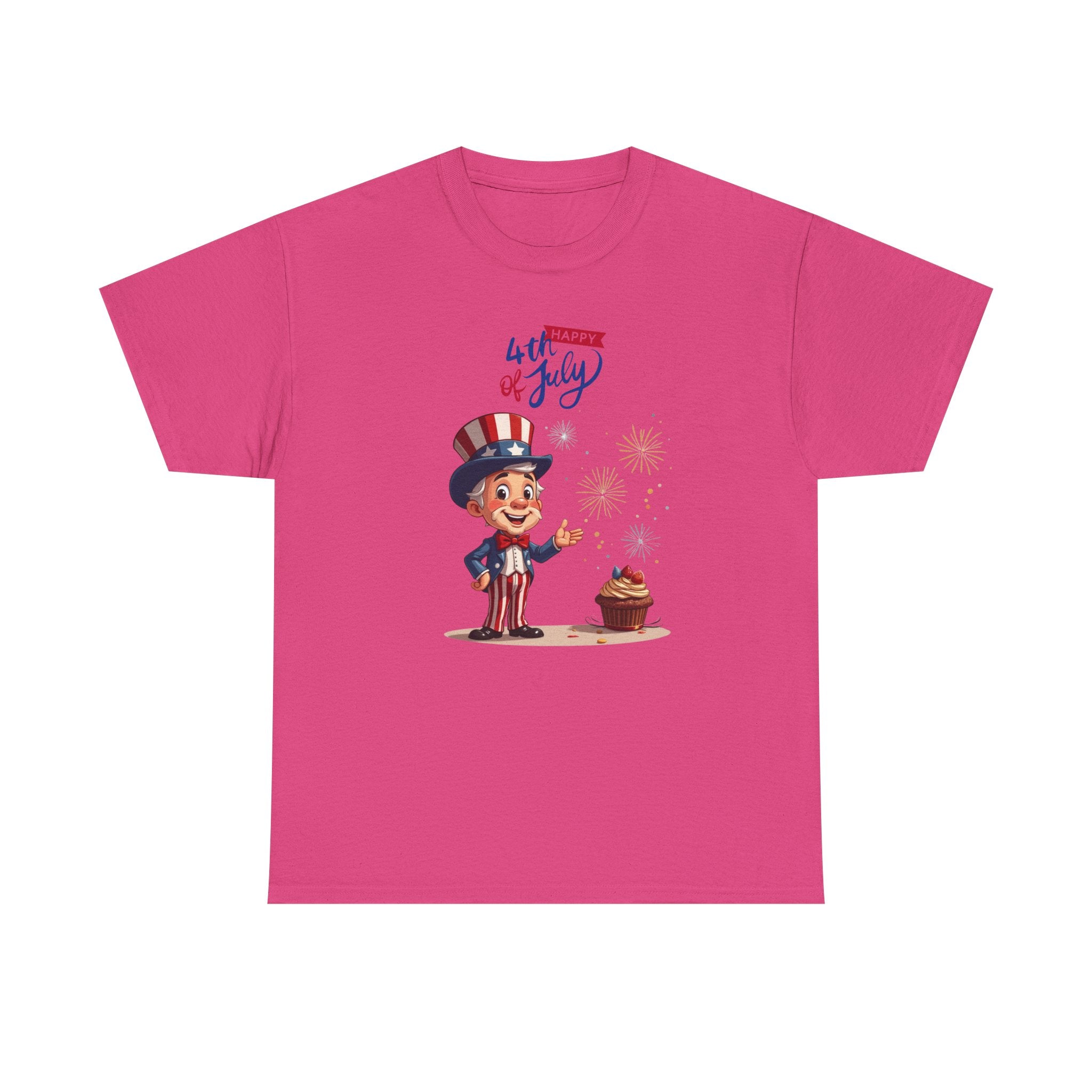 Uncle Sam Tee Happy of July, Unisex Heavy Cotton Shirt