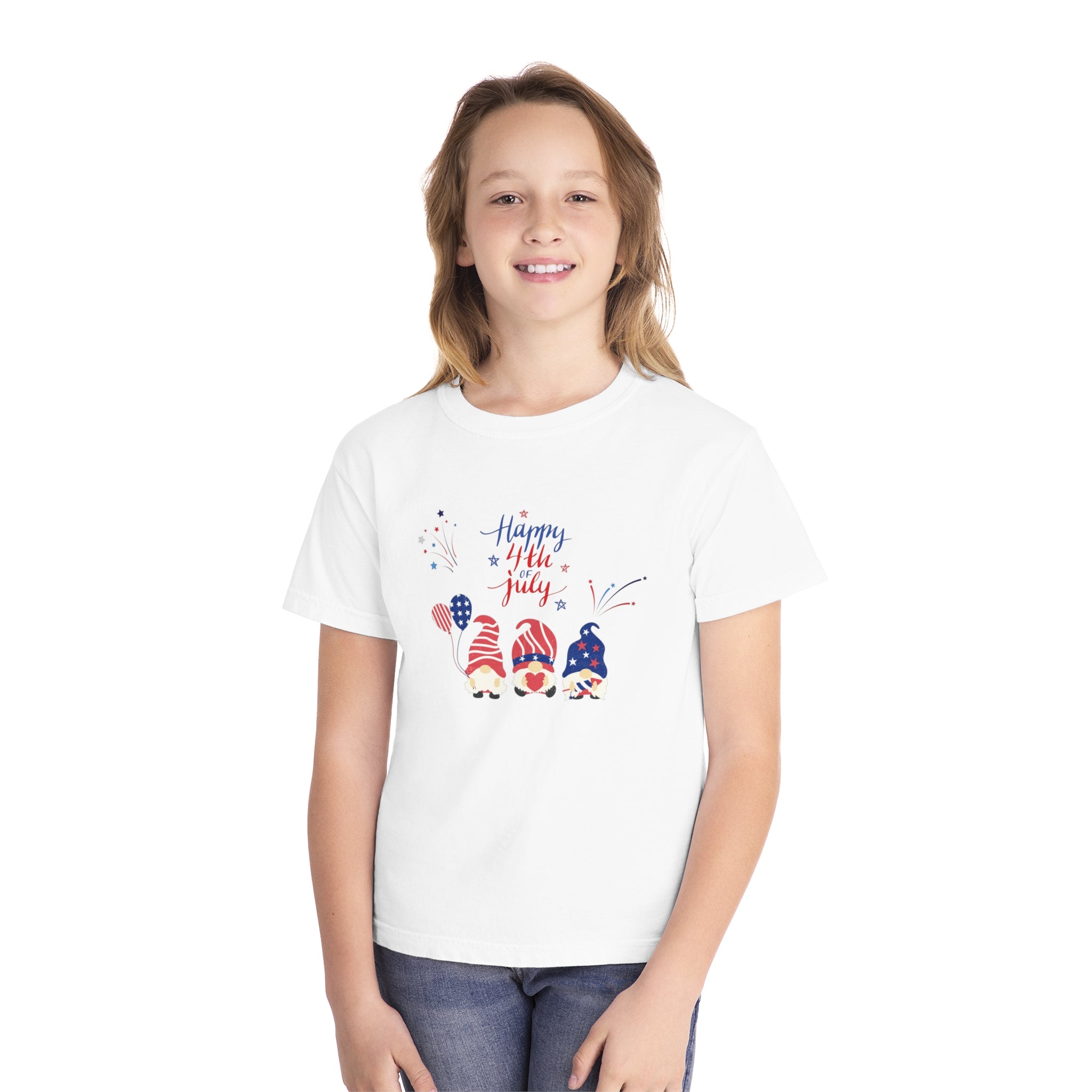 Happy 4th Of July Gnome Youth Midweight Tee