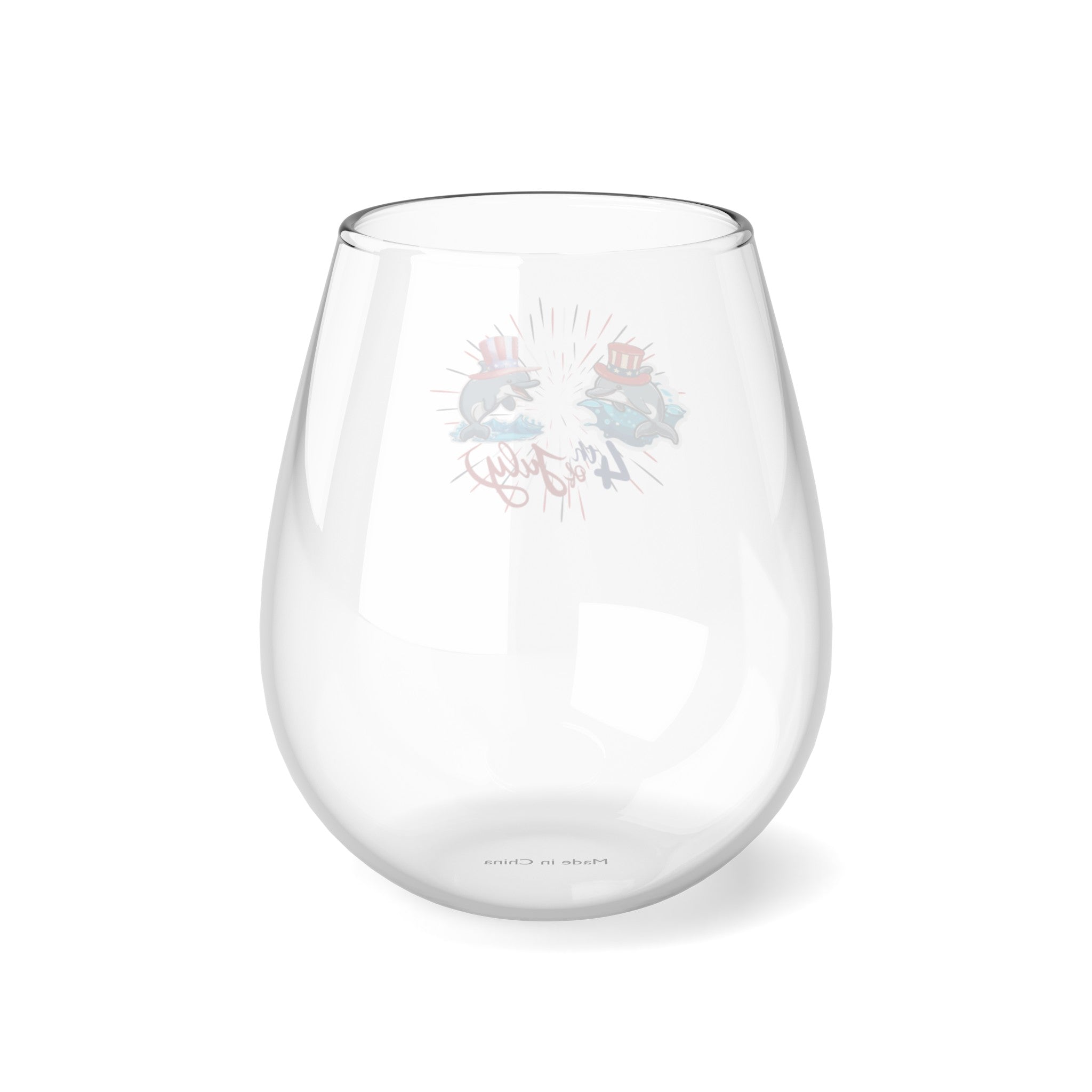 Splash 4th Of July Stemless Wine Glass, 11.75oz