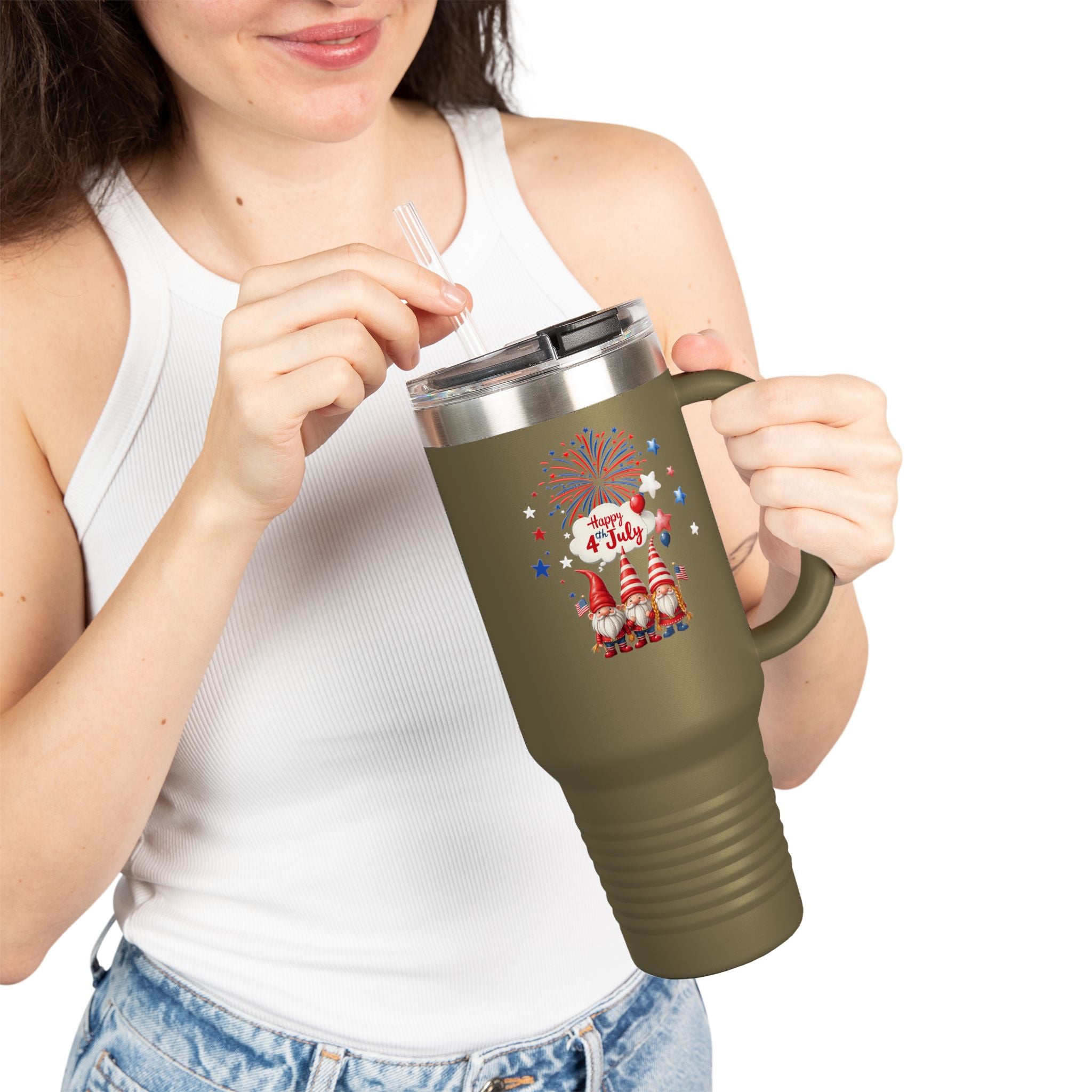 Gnome 4th of July Insulated Travel Mug - 40oz,