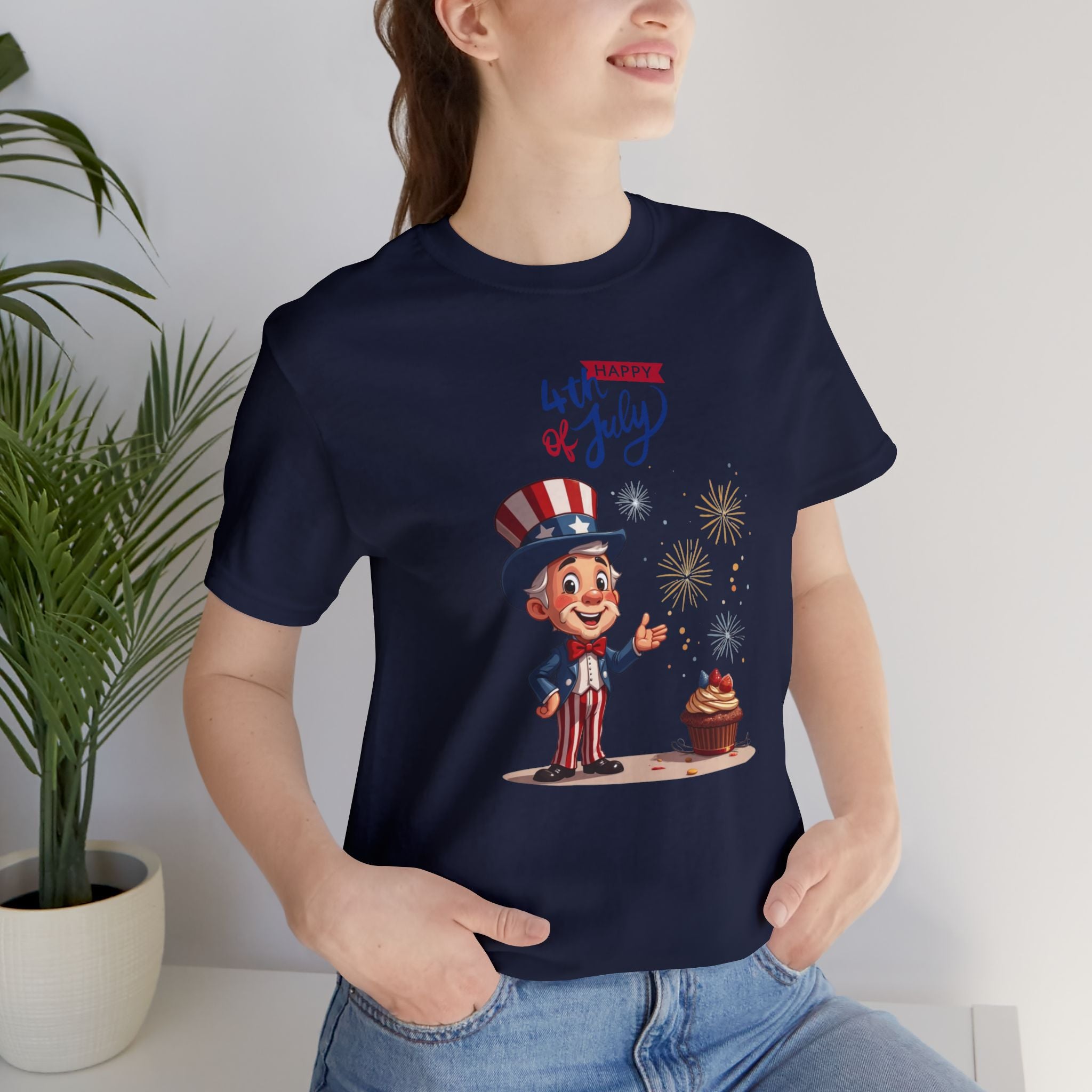Uncle Sam Happy 4th of July Unisex Jersey T-Shirt