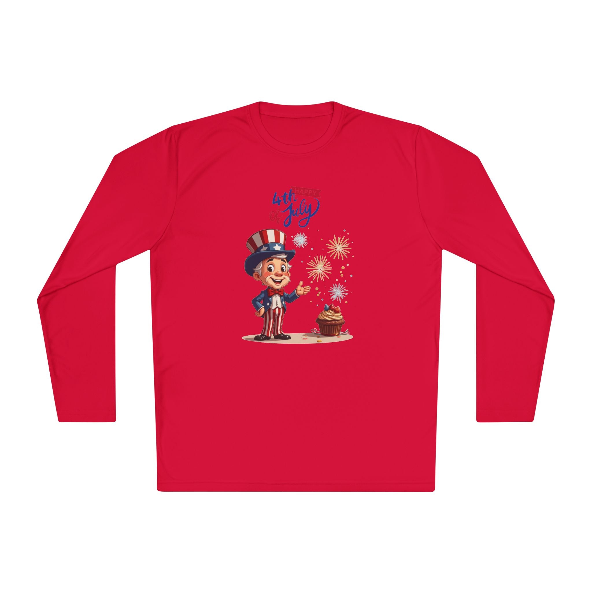 Uncle Sam Happy 4th of July Unisex Lightweight Long Sleeve Tee