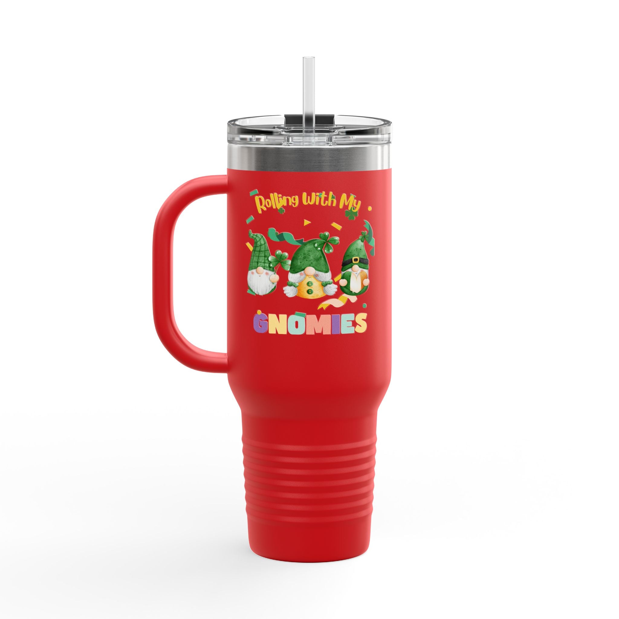 Rolling With My Gnomies Insulated Travel Mug - 40oz with Straw