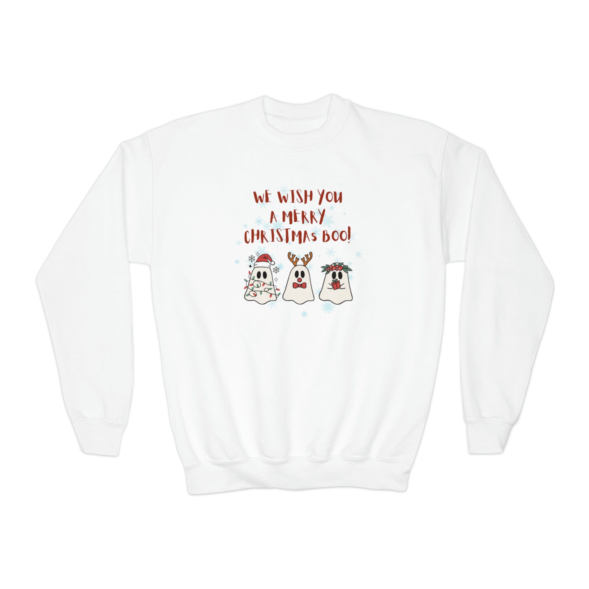 We Wish You A Merry Christmas Boo Youth Crewneck Sweatshirt