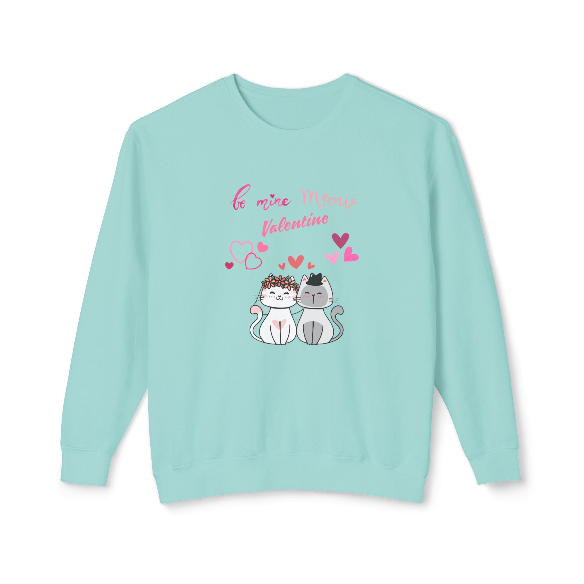 Meow Valentine's Day Unisex Lightweight Crewneck Sweatshirt