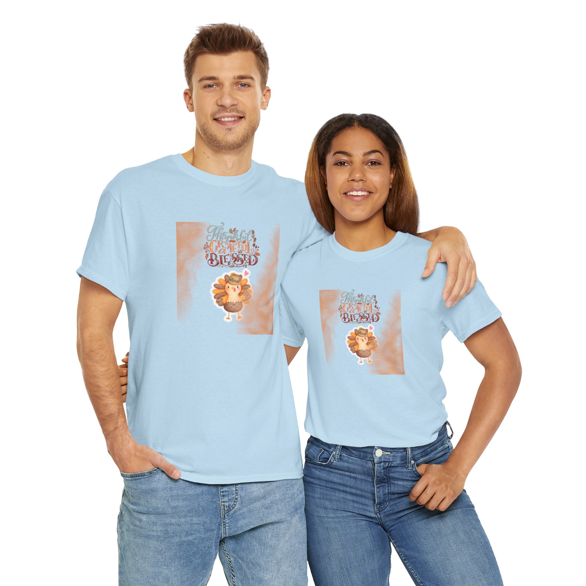 Thankful Grateful Blessed Unisex Heavy Cotton Tee