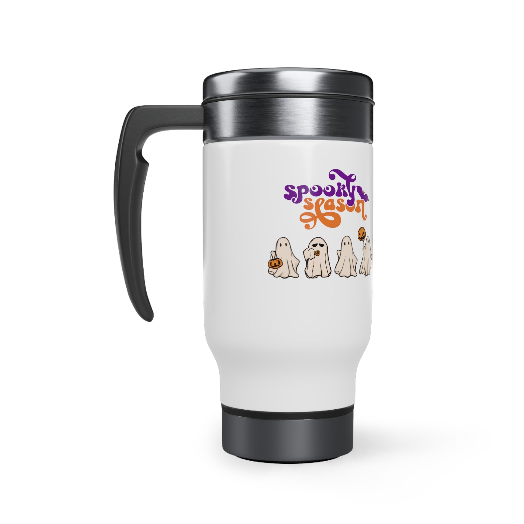 Spooky Season Stainless Steel Travel Mug with Handle, 14oz