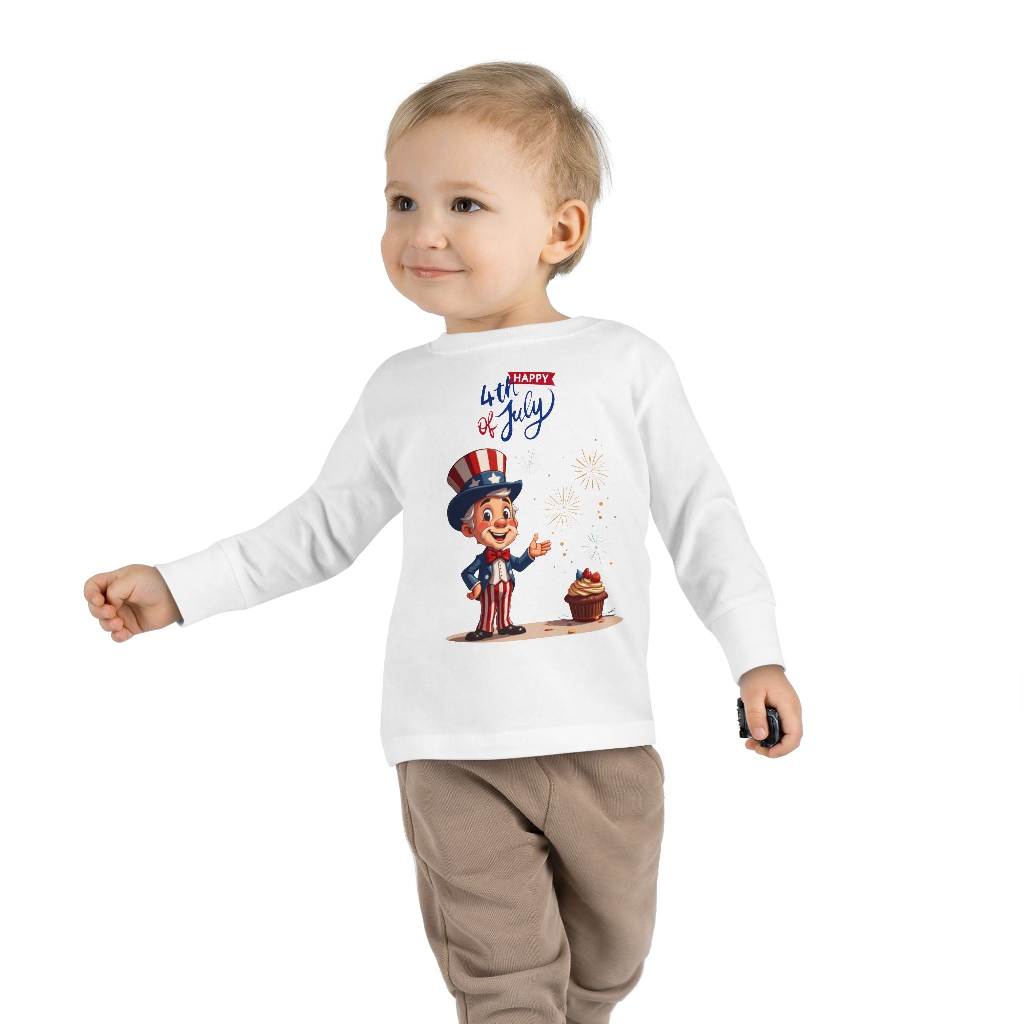 Uncle Sam 4th of July Toddler Long Sleeve Tee